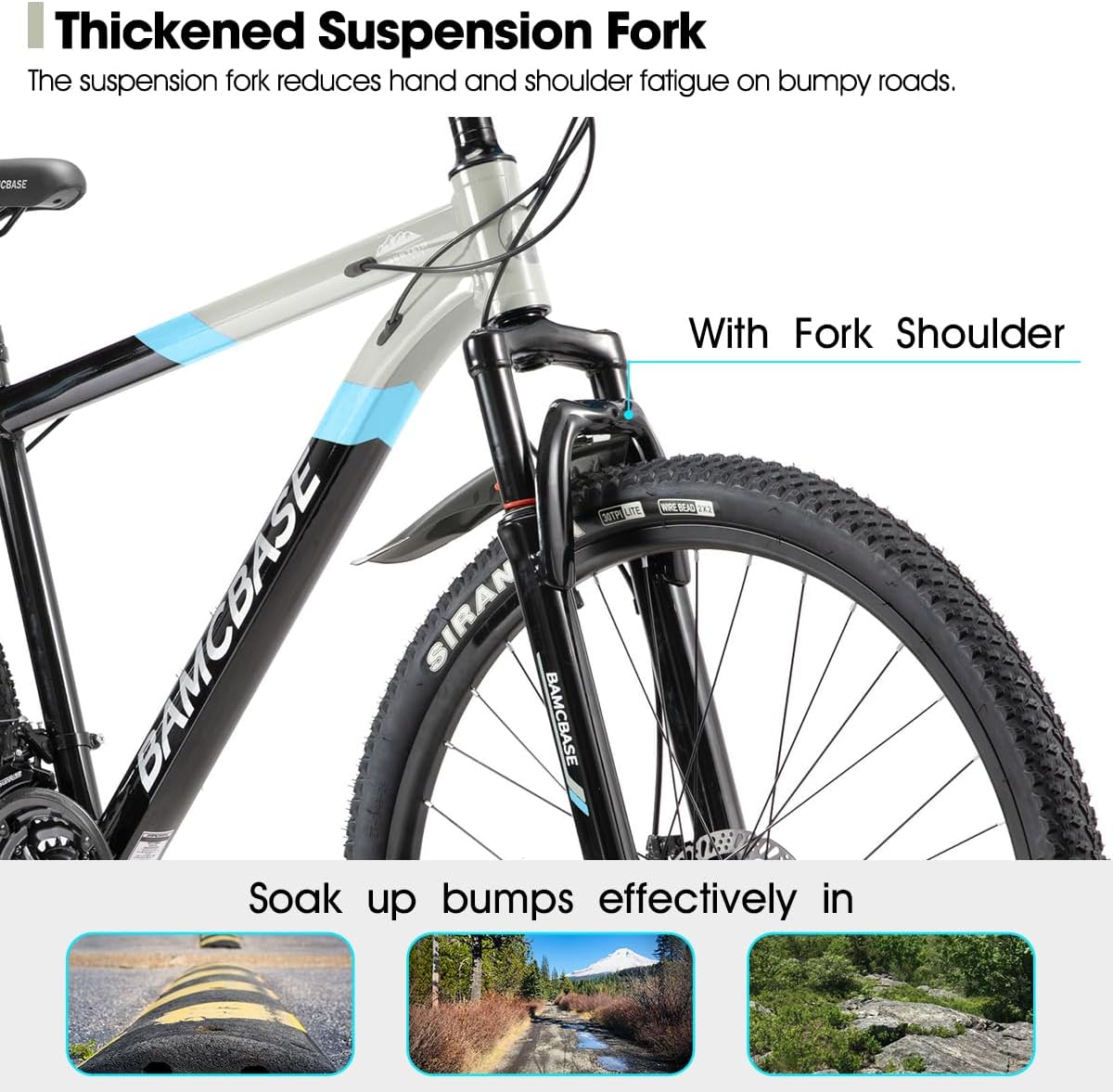 HILAND Mountain Bike for Men and Women, 21-Speed Adult Bicycle with Lightweight Aluminum Alloy Frame, Dual Disc Brakes, 26/27.5 Inch MTB Trail Bike for Cross-Country Commuting and Trail Riding