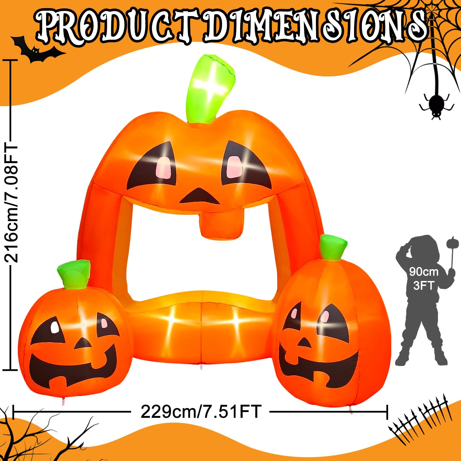 Kalolary 7ft Halloween Inflatables Pumpkin Photo Booth - Image 2