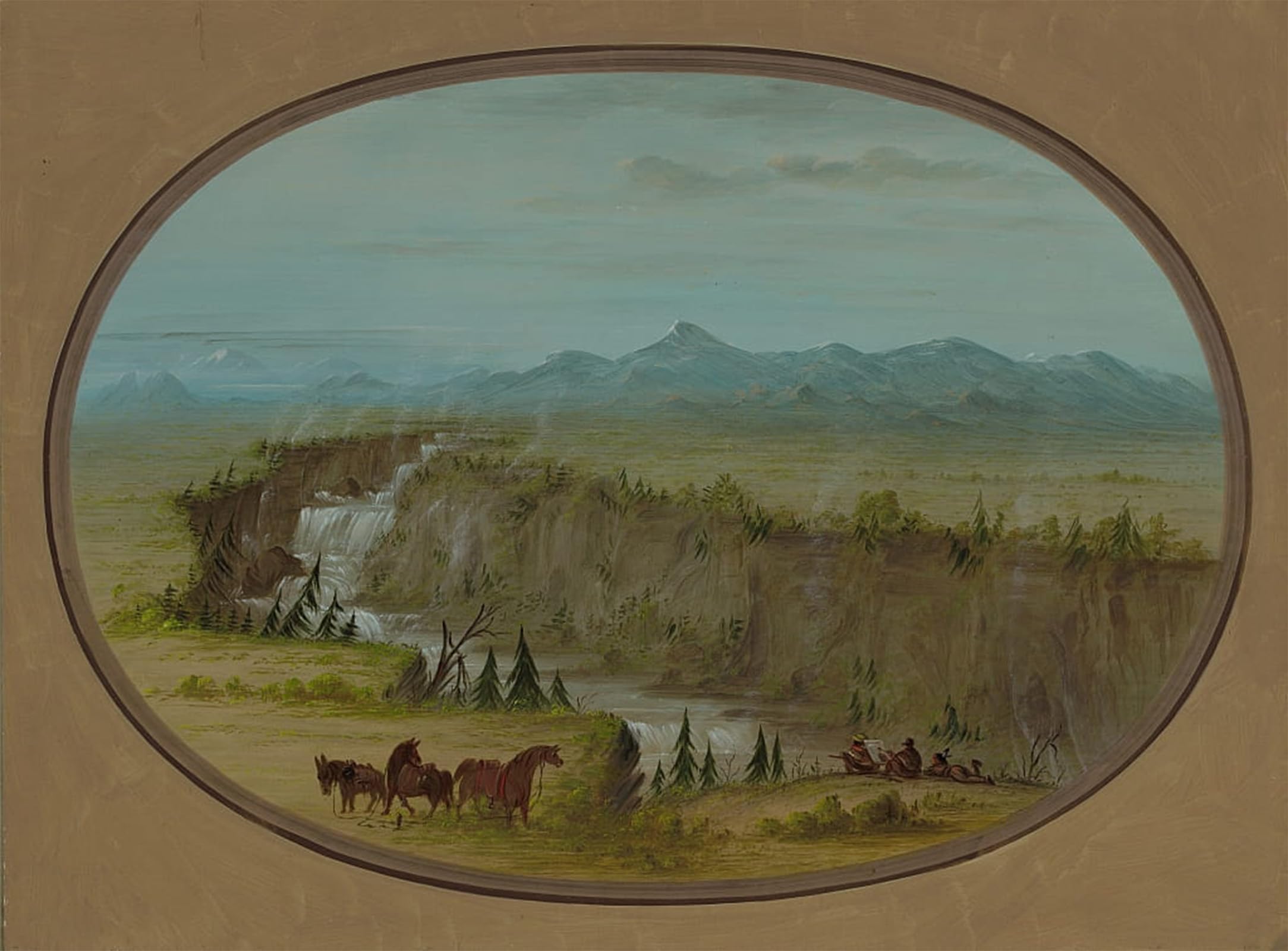 POSTERIIk Vintage Art Print Images Pictures Print Falls of the Snake River by George Catlin Modern Colour Posters for Office Home Decor 60x90cm