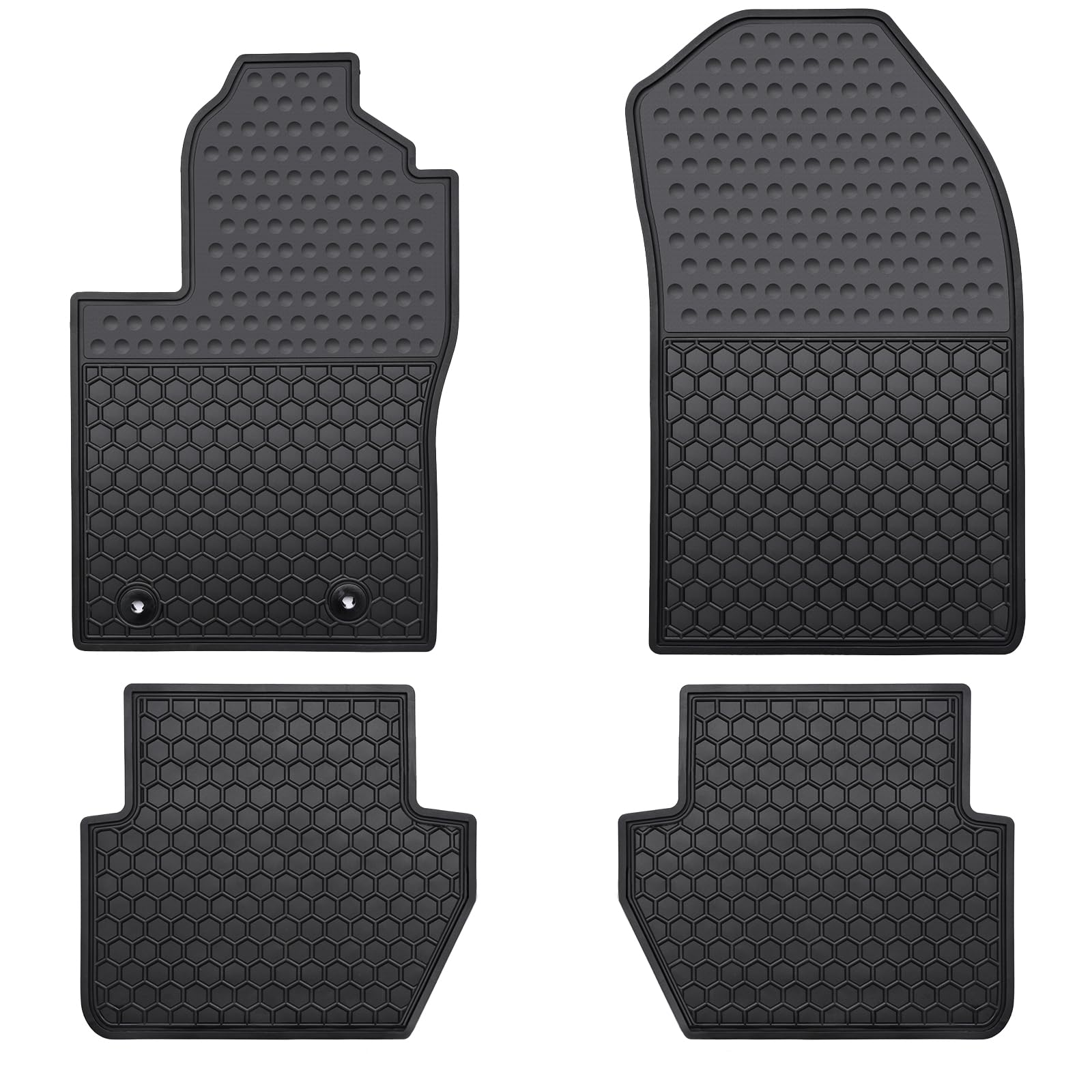 Car Floor Mats Custom Fit for Ford Fiesta（Not Sport） 2011 2012 2013 2014 2015 2016 2017 2018 2019 Odorless Washable Heavy Duty Rubber (All Weather) Floor Liners Set Black