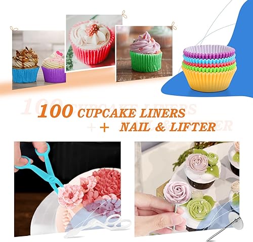 Miniatura 4 de Juego de 305 piezas de suministros de decoración de tartas para principiantes, herramientas de decoración de cupcakes, juego de suministros de