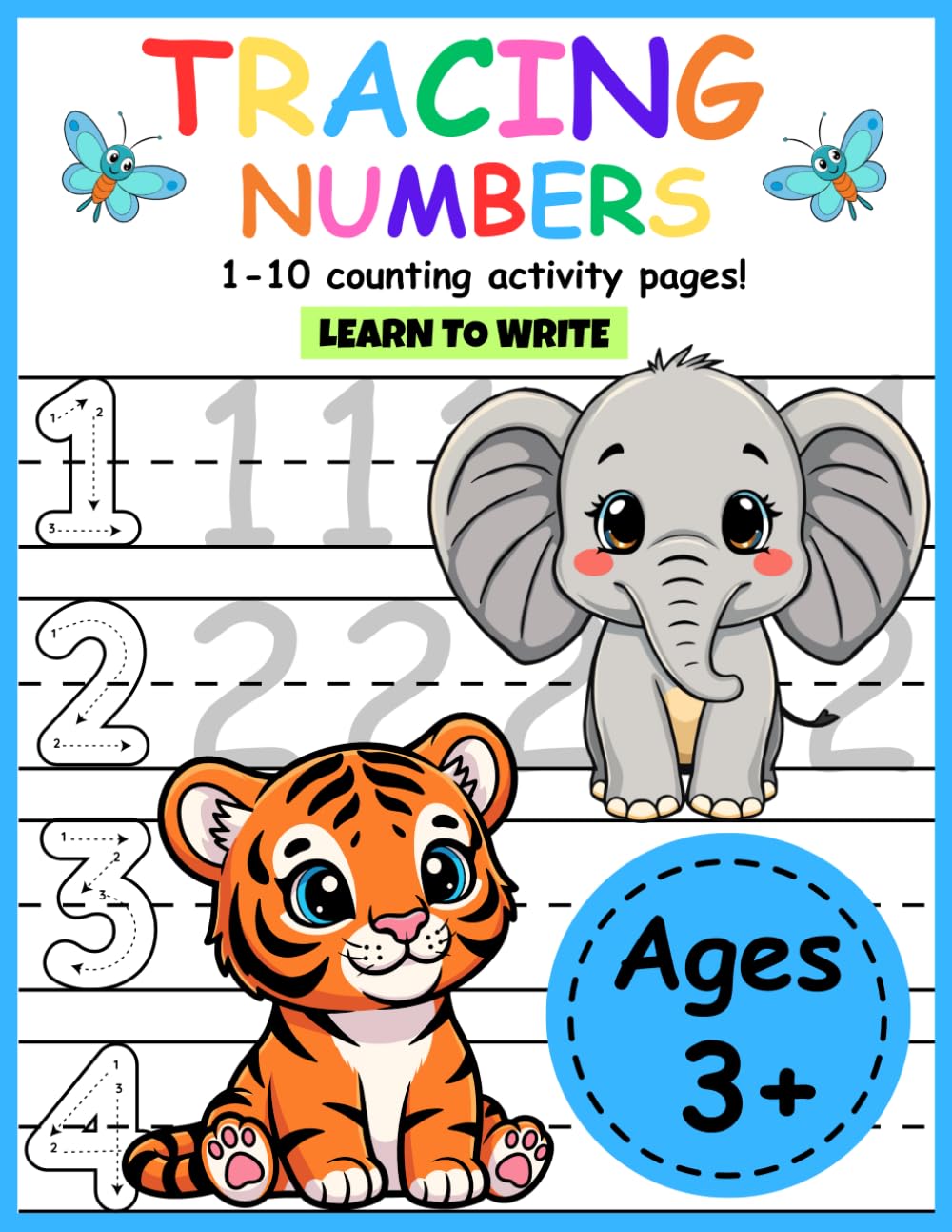 Tracing Numbers 1-10 Counting Activity Pages Learn to Write: Learn to Write Numbers 1–10 With Counting Activities and Early Math Skills