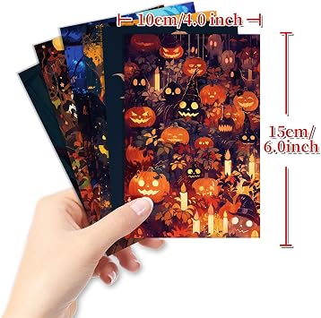 Halloween Greeting Cards, Halloween Card, 50X Retro Postcards, Assortment of Funny Halloween Greeting Cards, 4x6 Inch, Humorous Note Card Set for Hilarity