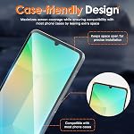 HAOFILM [4 Pack] Tempered Glass Screen Protector Compatible for Samsung Galaxy A06, A06S, Easy-Install, Touch Sensitive, Bubble Free