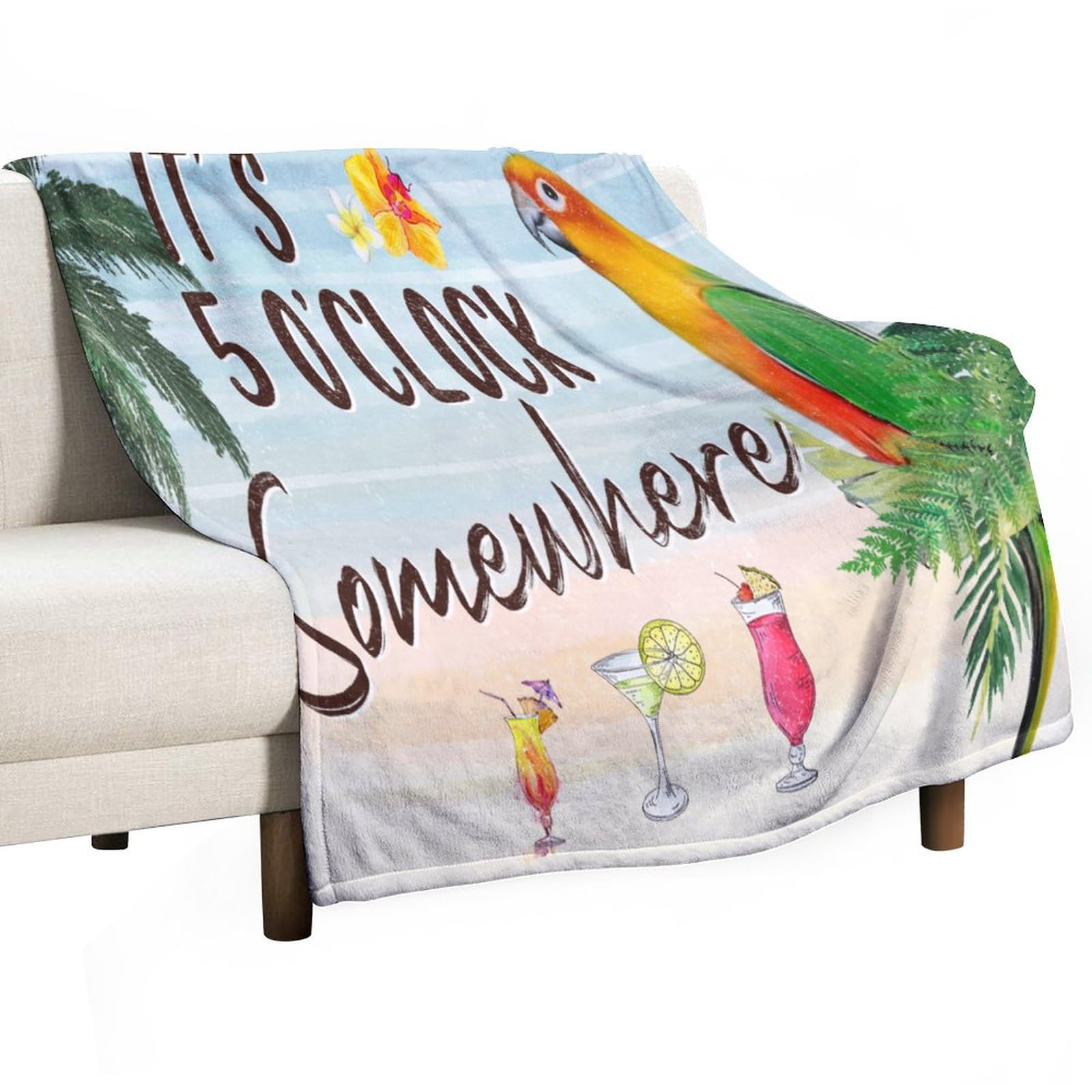 Couverture de lit anti-transpiration motif ara pour nuits fraîches