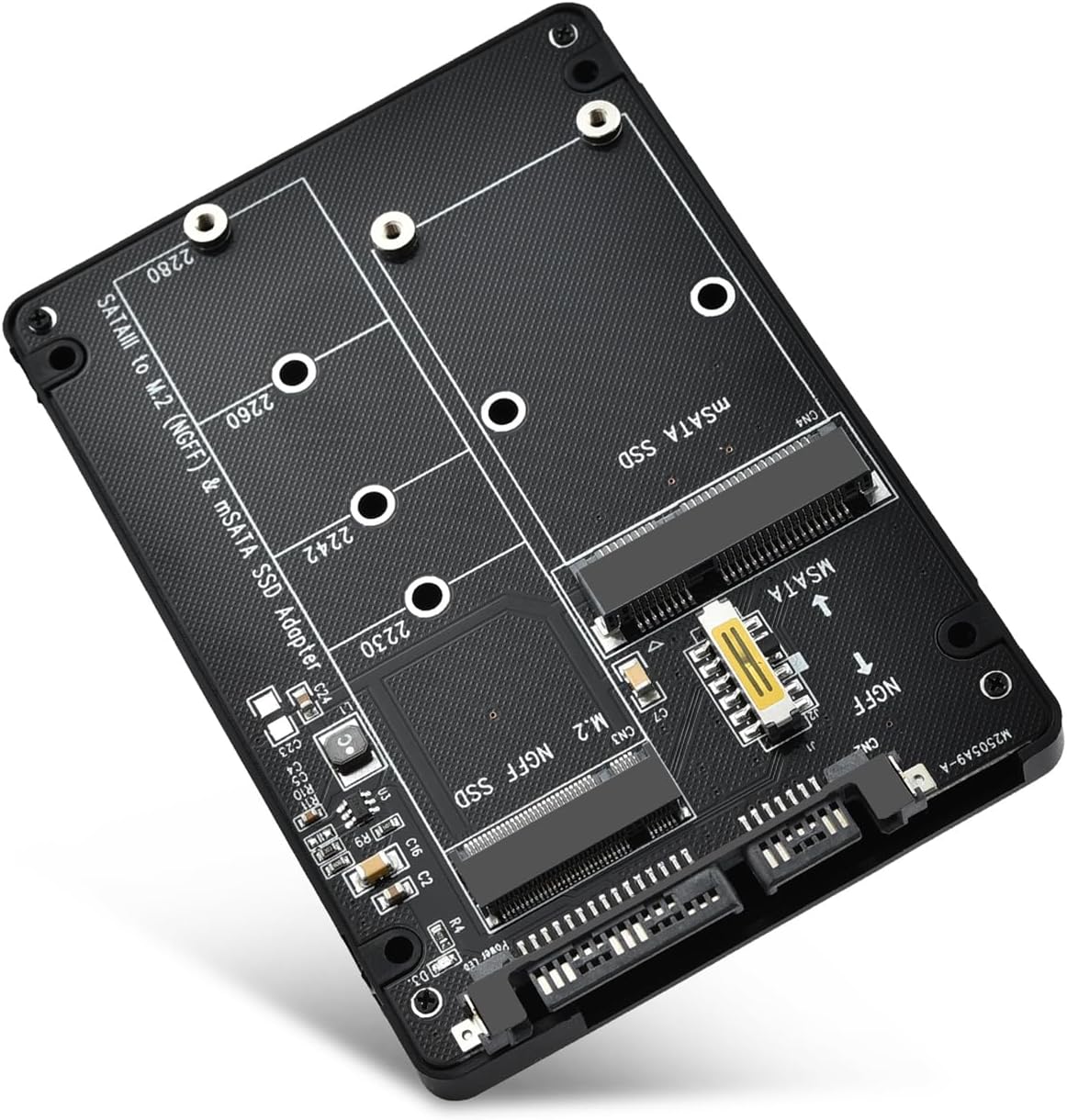 ELUTENG M.2 to SATA Adapter - 2 in 1 Converter for MSATA/M.2 NGFF SSD to 2.5" SATA III, Supports B&M Key, Not for M Key