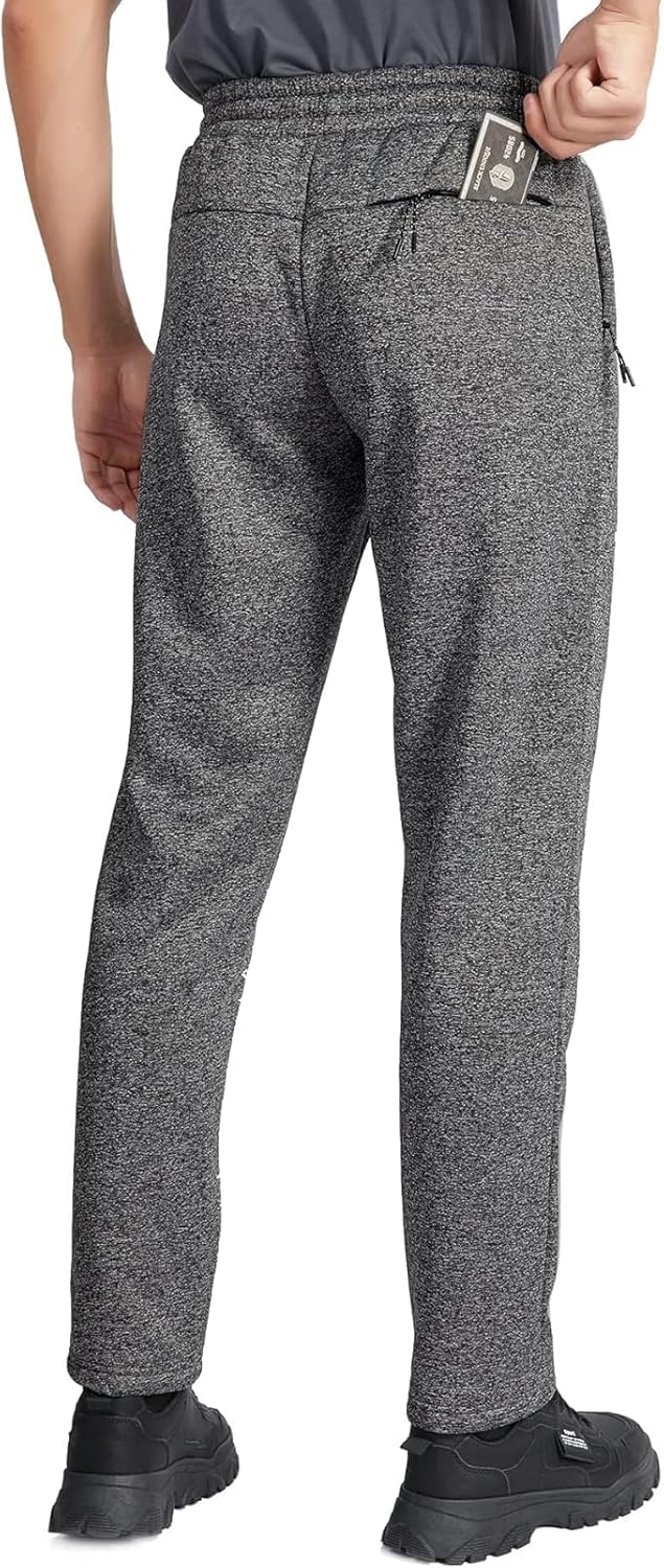 SECOOD Men's Fleece Winter Pants Sherpa Lined Active Warm Sweatpants Drawstring Elastic with Pockets - Image 6