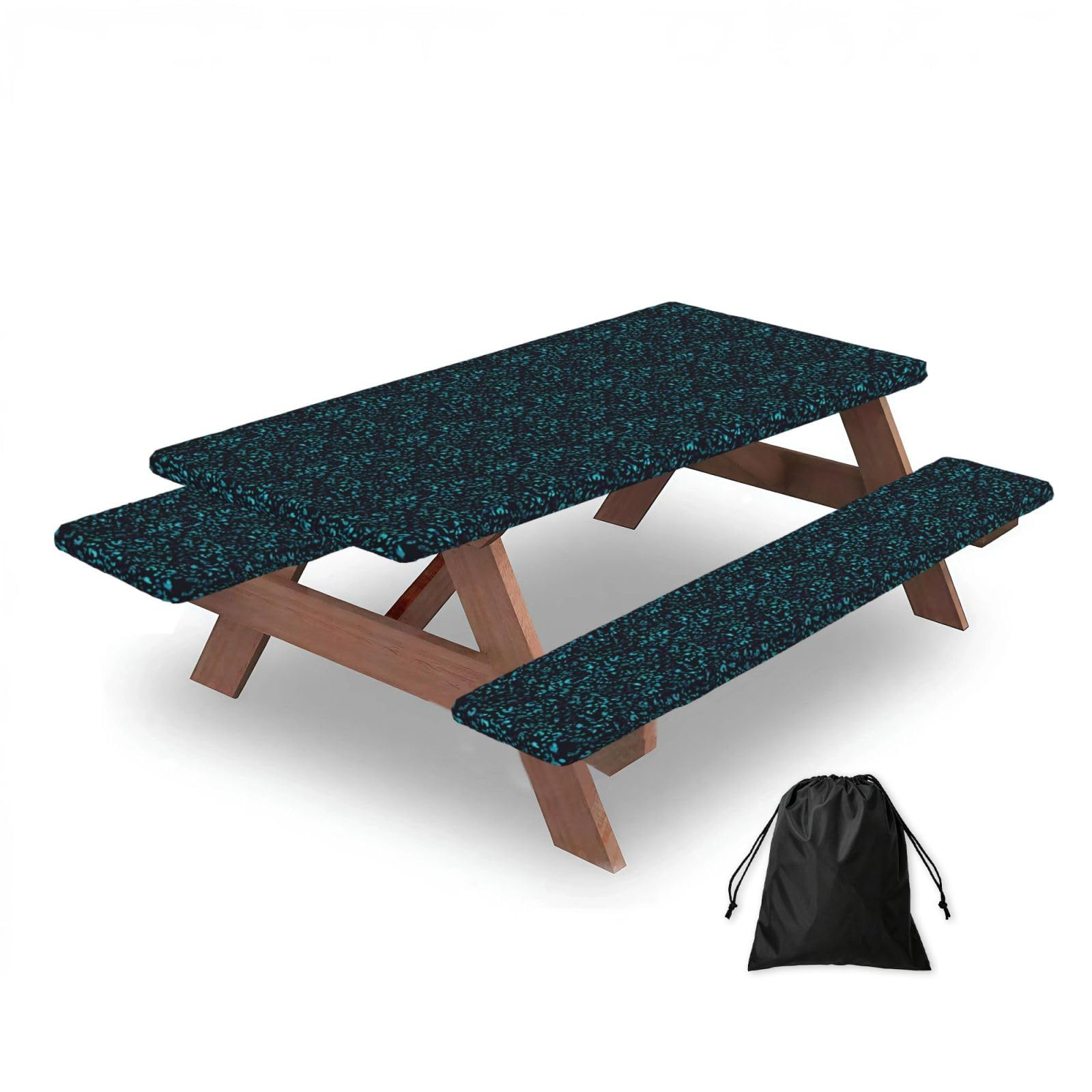 Dopklna As Picture Color Leopard, Picnic Table Cover With Bench Covers -Waterproof Elastic Fitted Tablecloth For Garden Camping Patio 76X152cm