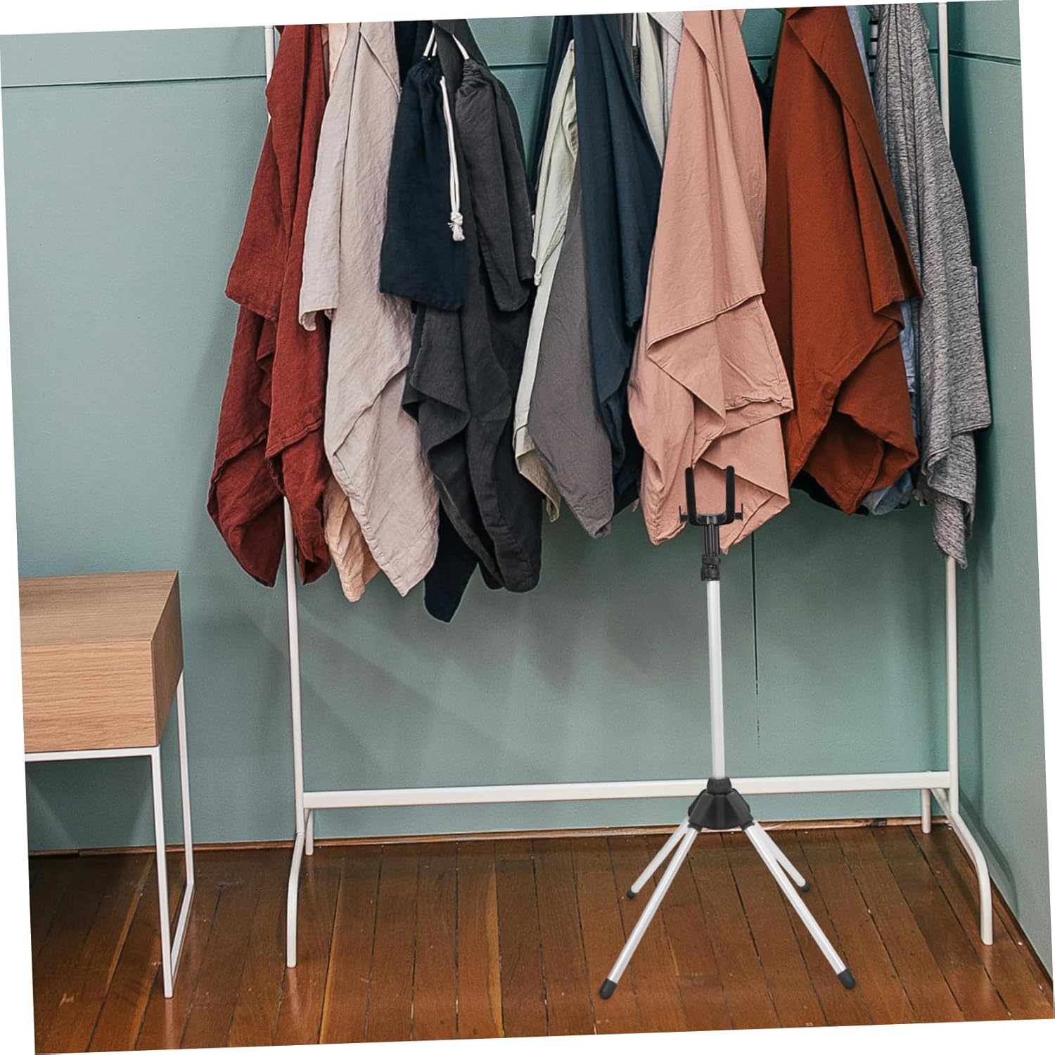 KICHOUSE Adjustable Height Garment Ironing Rack Foldable Drying Rack Stylish Steamer Stand for Home Use and Travel