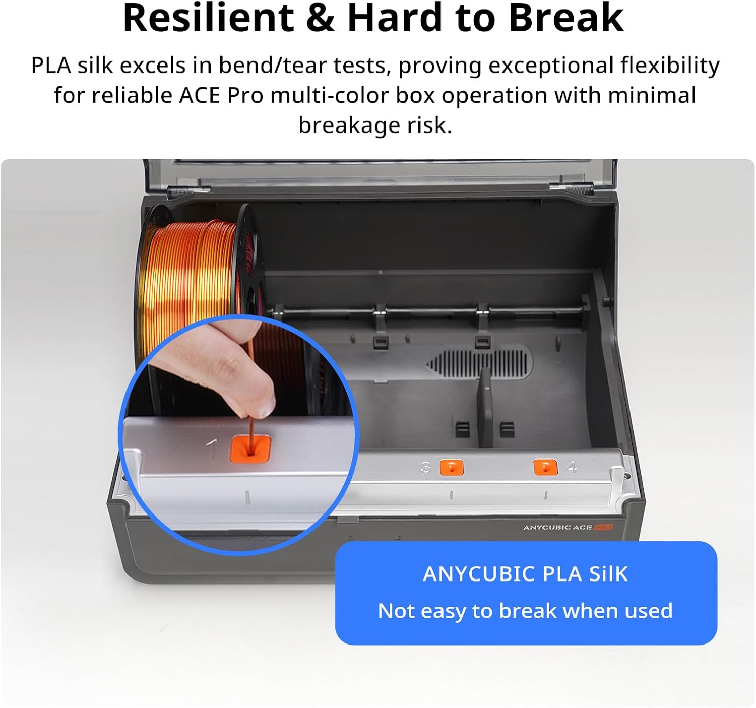 ANYCUBIC Silk Dual Color Pla Filament, 2-in-1 Chrome Coextrusion Color Change 3D Printer Filament 1.75mm Dimensional Accuracy +/- 0.02mm, Silk Texture, 1KG Reusable Spool (2.2 lbs), Black Blue - Image 4