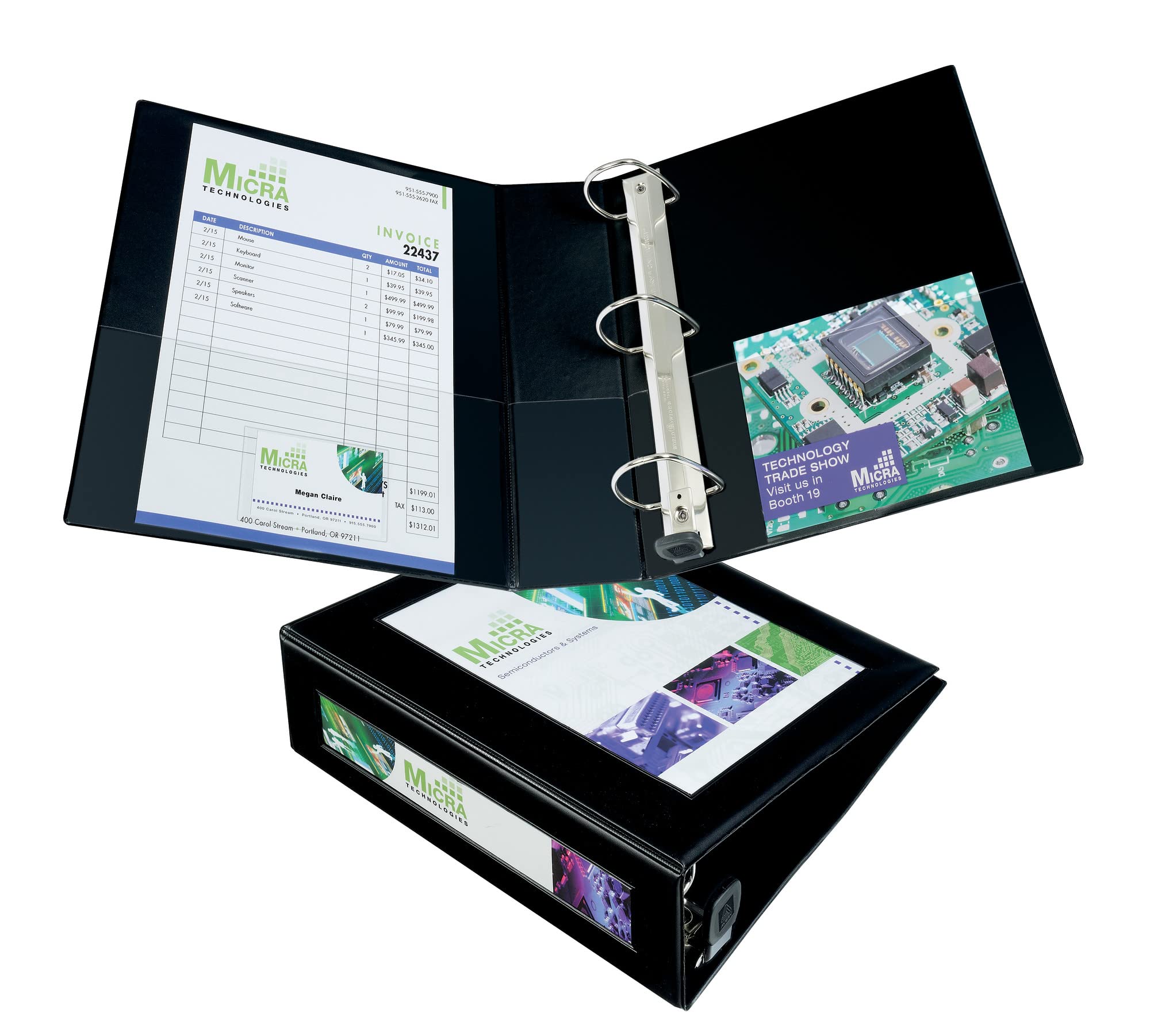 Avery Heavy-Duty Framed View 3-Ring Binder, 3" EZD Rings, 1 Black Binder (68037), 3 Inch