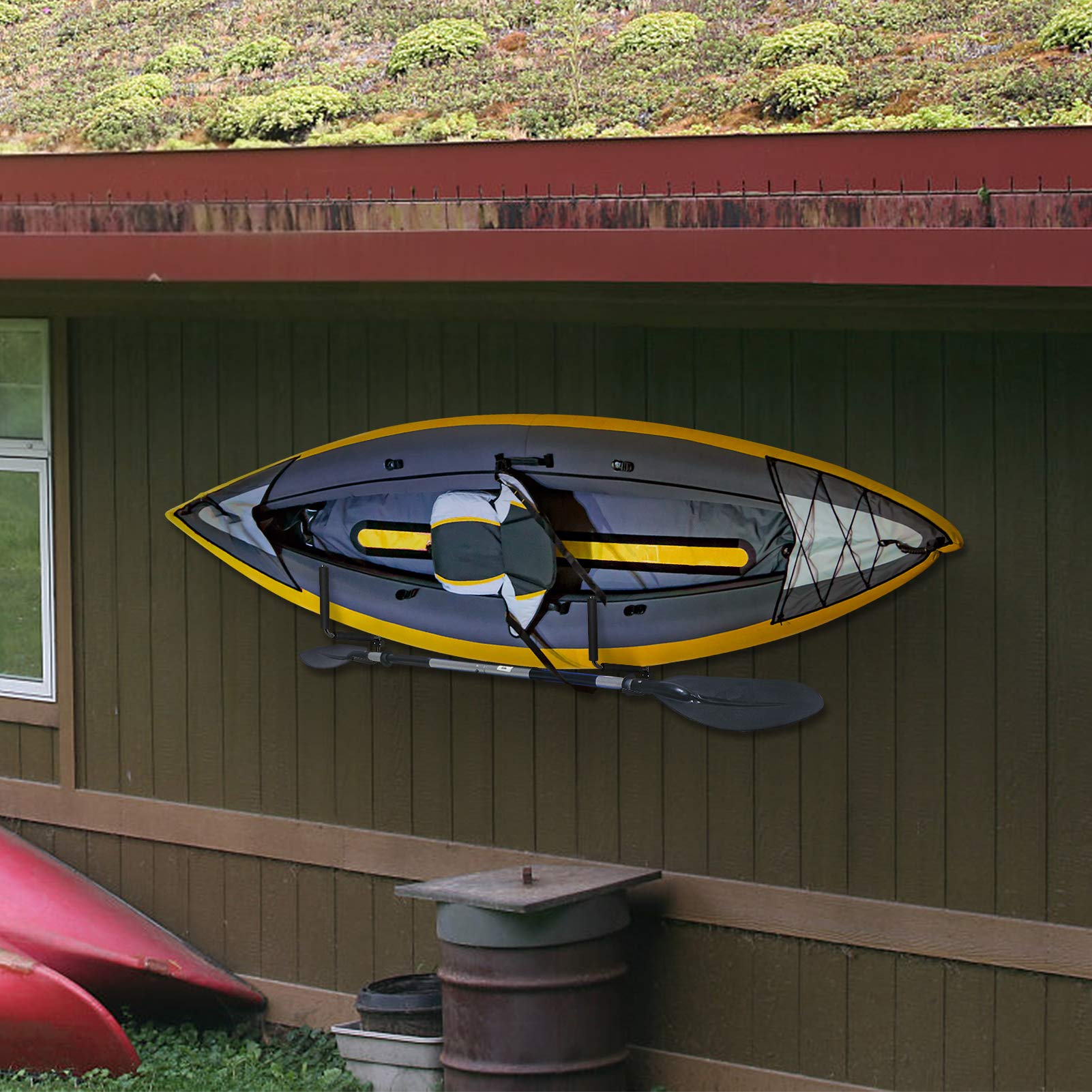 Wakects Kajak Wandhalter, Kajakgestell Kanuhalter Wand Deko Gestell Mauer Surfbrett Wandhalterung Kanu Aufbewahrung Lagerung Halterung Surfbrett Belastbar 70kg