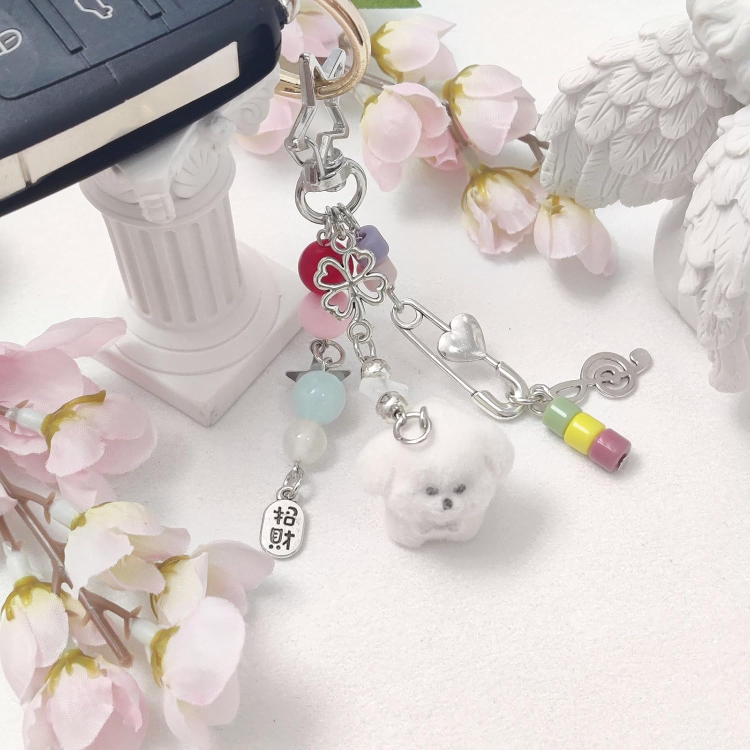 Cute Keychain Aesthetic Y2K Keychain Accessories Heart Butterfly Strawberry Bear Key Chain for Keys Bags Women Gifts - Image 4