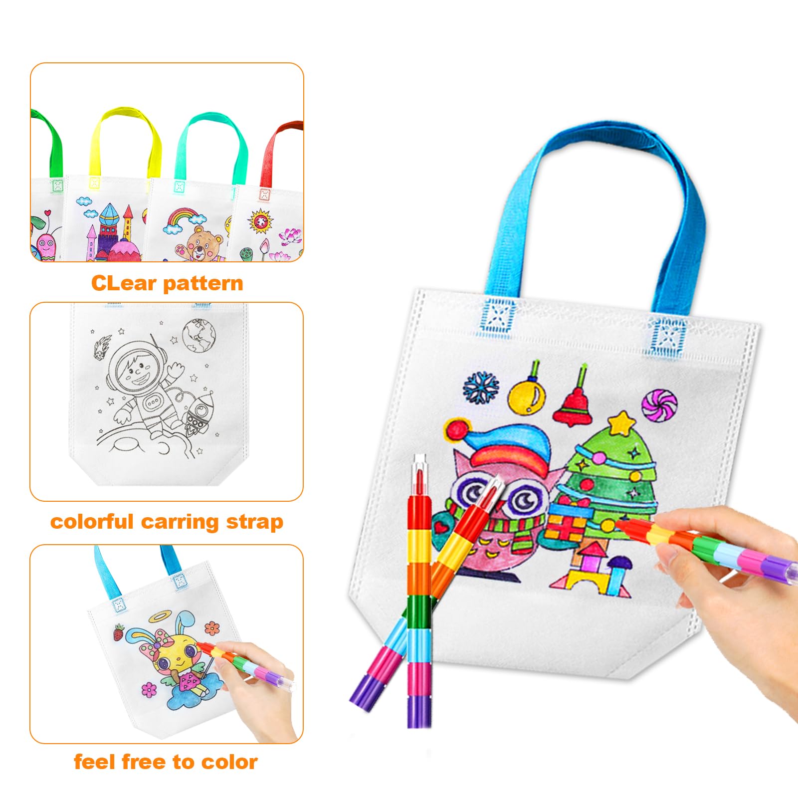 TOYTOPIE 12 Bolsas De Tela Para Colorear Con Cordón – Set De Manualidades Con 6 Ceras Apilables, 12 Rotuladores Y Pegatinas – Ideal Para Fiestas Y Regalos Infantiles TOYTOPIE 12 Bolsas De Tela Para Colorear Con Cordón – Set De Manualidades Con 6 Ceras Apilables, 12 Rotuladores Y Pegatinas – Ideal Para Fiestas Y Regalos Infantiles