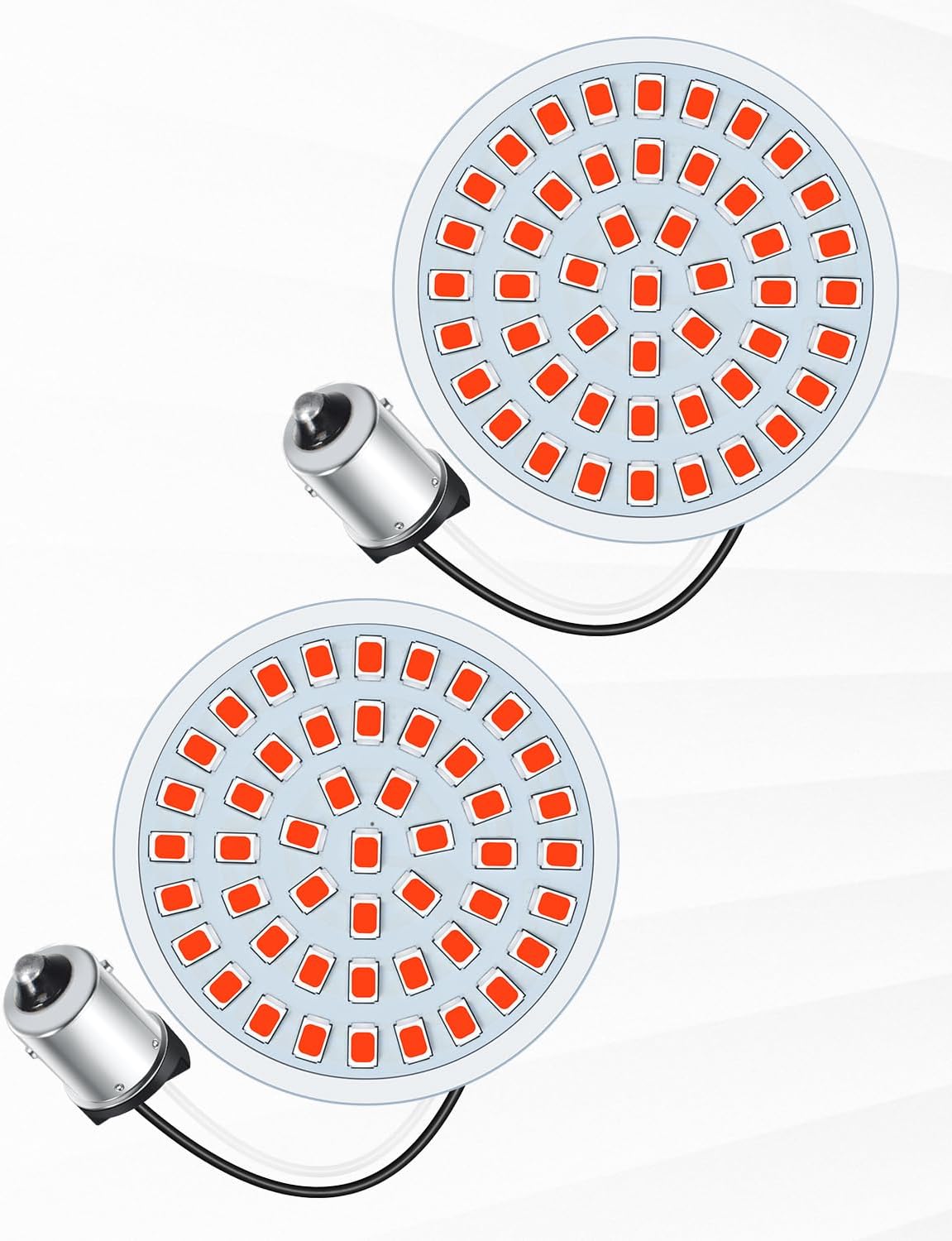 PBYMT 2Pcs 1156 Rear LED Turn Signals Light Inserts 2" Bullet Turn Signal Bulb Fit for Harley Davidson Touring Street Glide, Electra Glide, Road King 1986-2024 (Red Base)