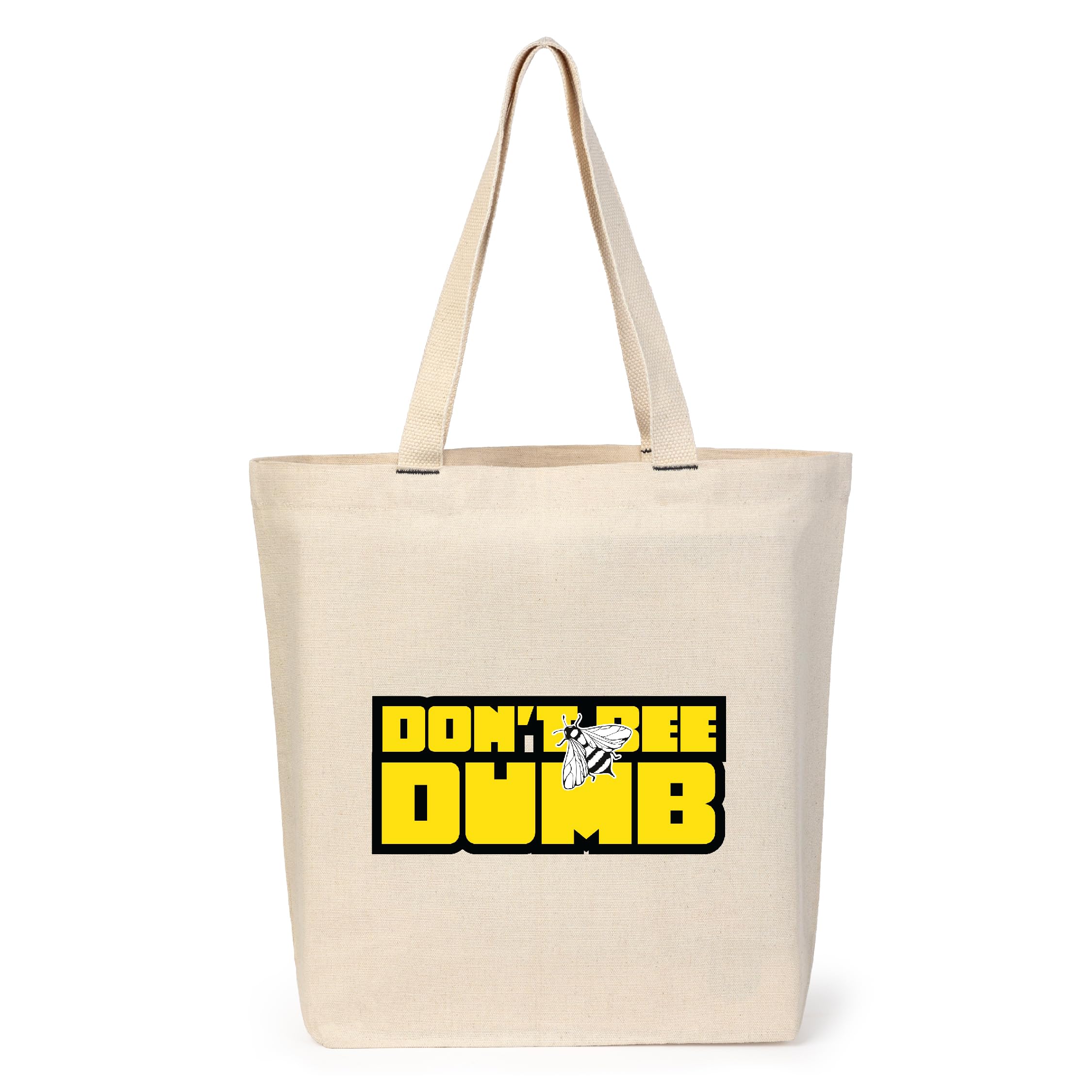 Amazon Brand-Eono, 100% Cotton Cloth Bag, Pack of 1,Reusable Tote Bags,Shopping Bag For Grocery, Vegetable Bag For Shopping, Aesthetic Carry Bag, Aesthetic Bags For College, Folding Bag -Don't Be Dumb