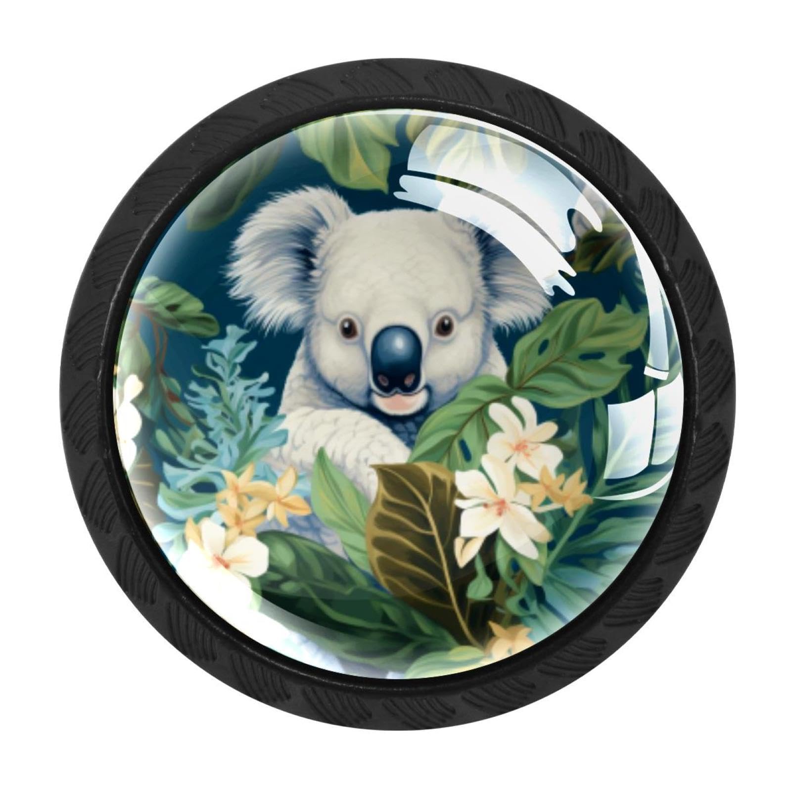 CHENZZZZ Koala Colorful Drawer Pulls 4 Pcs Handle Glass Door Cabinet Knobs Home Office Kitchen Wardrobe Cupboard Hardware for Dresser Drawers