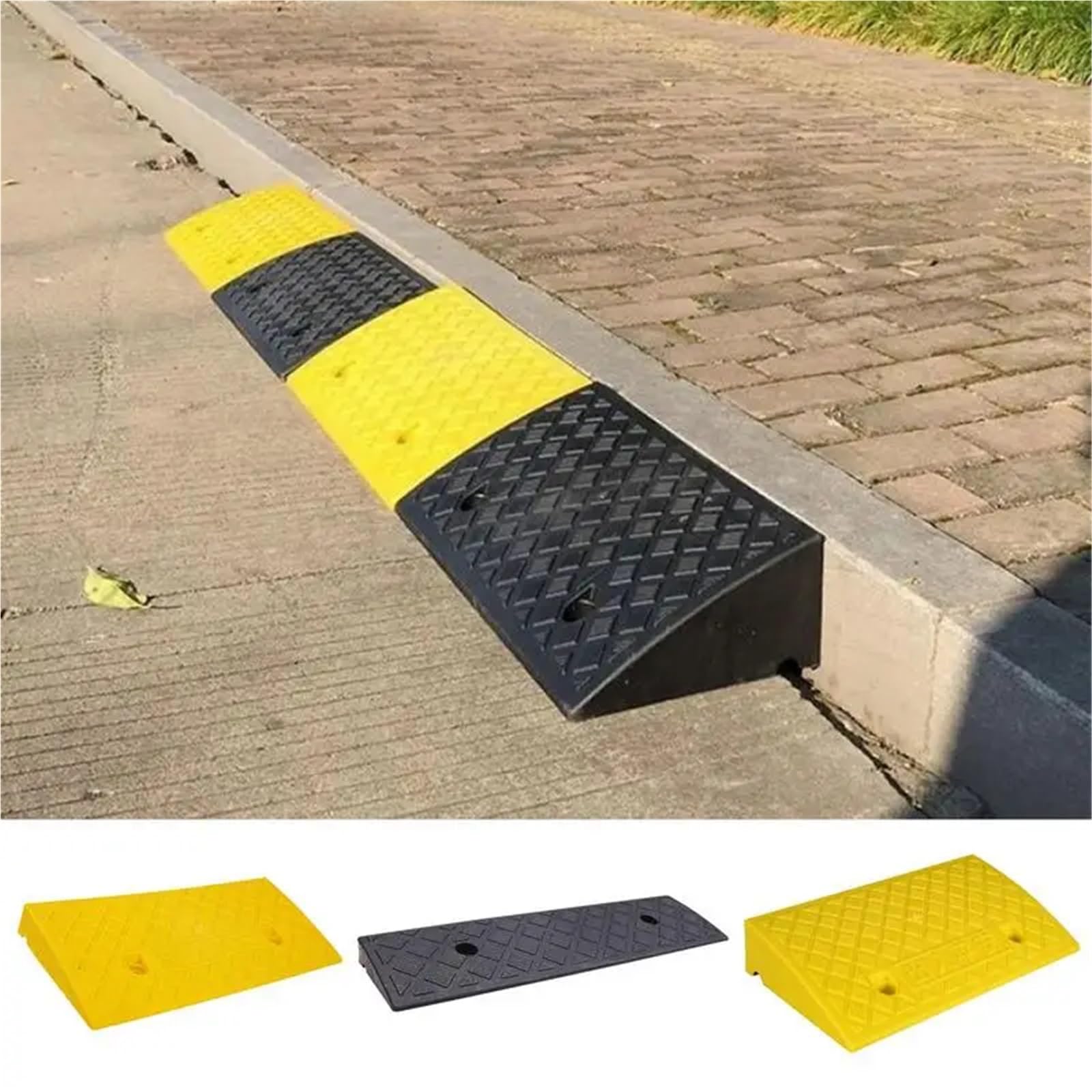 Rampas de Bordillo Rampa de Acceso for Coche, Almohadilla Triangular 3cm y 5cm, Reductor Alta Velocidad, umbral Duradero for Motocicleta automóvil, Goma Resistente para los Pasos(50 * 22 * 5cm)