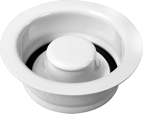 Miniatura 9 de Westbrass D2165-50 Colador de cesta de cocina grande estilo poste con brida de eliminación de residuos y tapón, capa en polvo blanco
