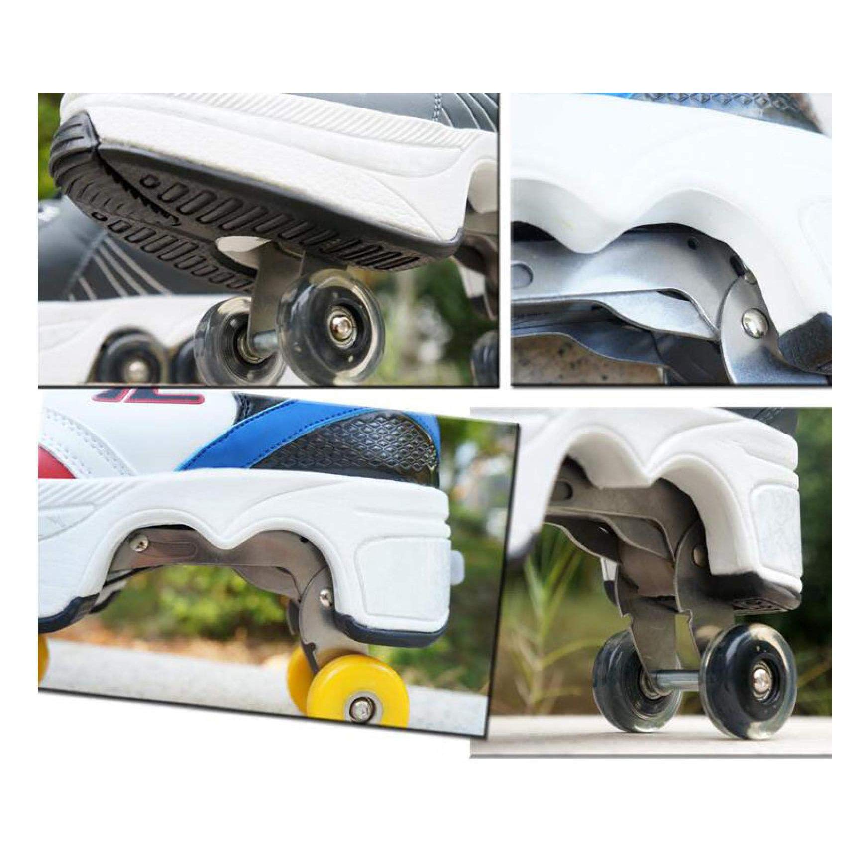 【ちーず】 ZXSZX 2-In-1 Multi-Purpose Roller Skates 4 Wheel Adjustable Roller