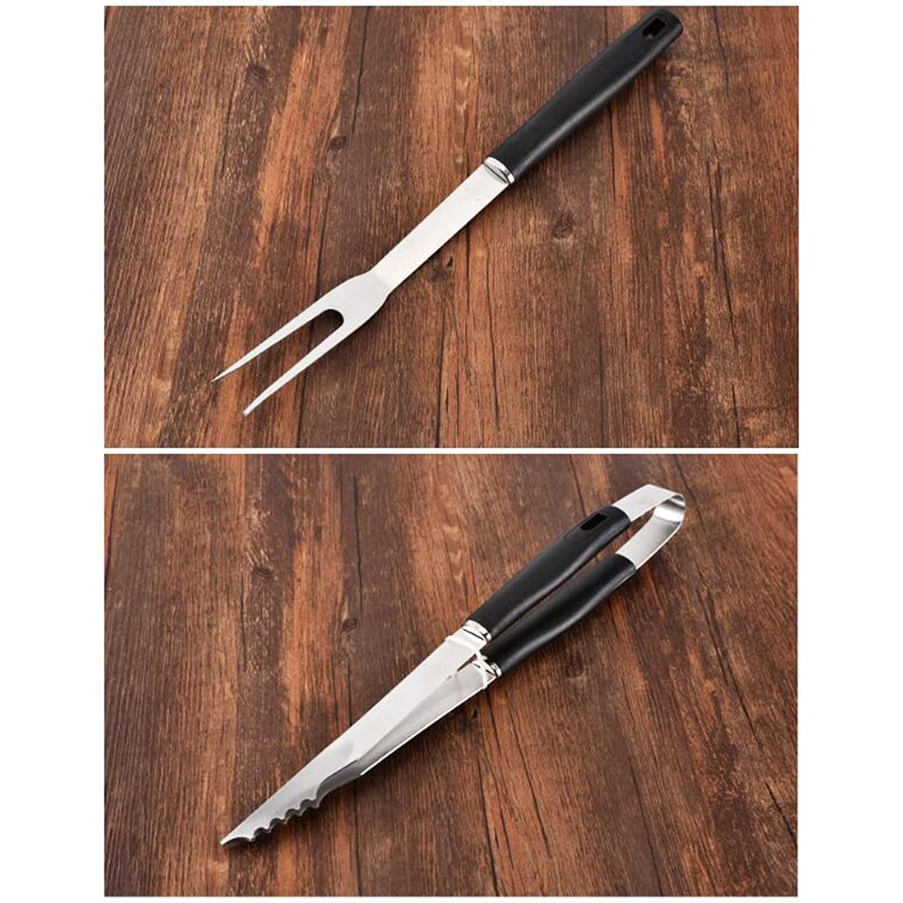 3 PZ Attrezzo Per Barbecue In Acciaio Inossidabile Set Di Attrezzi Per Barbecue Attrezzo Per Barbecue Forchetta E Pala - Set Di Utensili Per Griglia Regali Per Grigliare Ideali Per Gli Uomini Papà, A