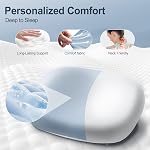 VYLEE Cervical Oreiller de cou pour soulager la douleur, support ergonomique de la mémoire de la mousse de cou avec couverture de refroidissement, oreiller de lit de contour orthopédique pour le dos somnifère, soulage le cou & Tension de l'épaule (bleu)