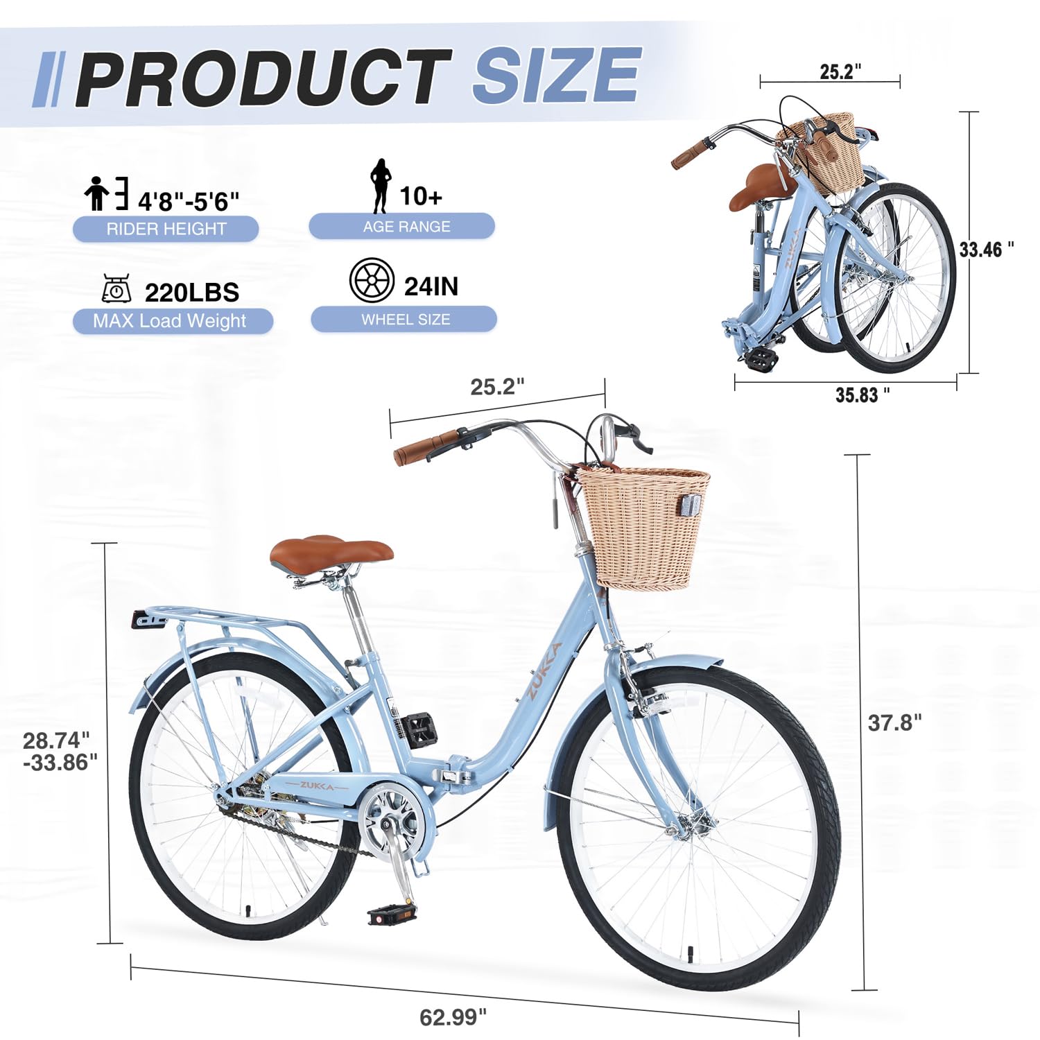 Amazon.com : YHUBHSIS 24/26 inch Female Bicycle Single Speed