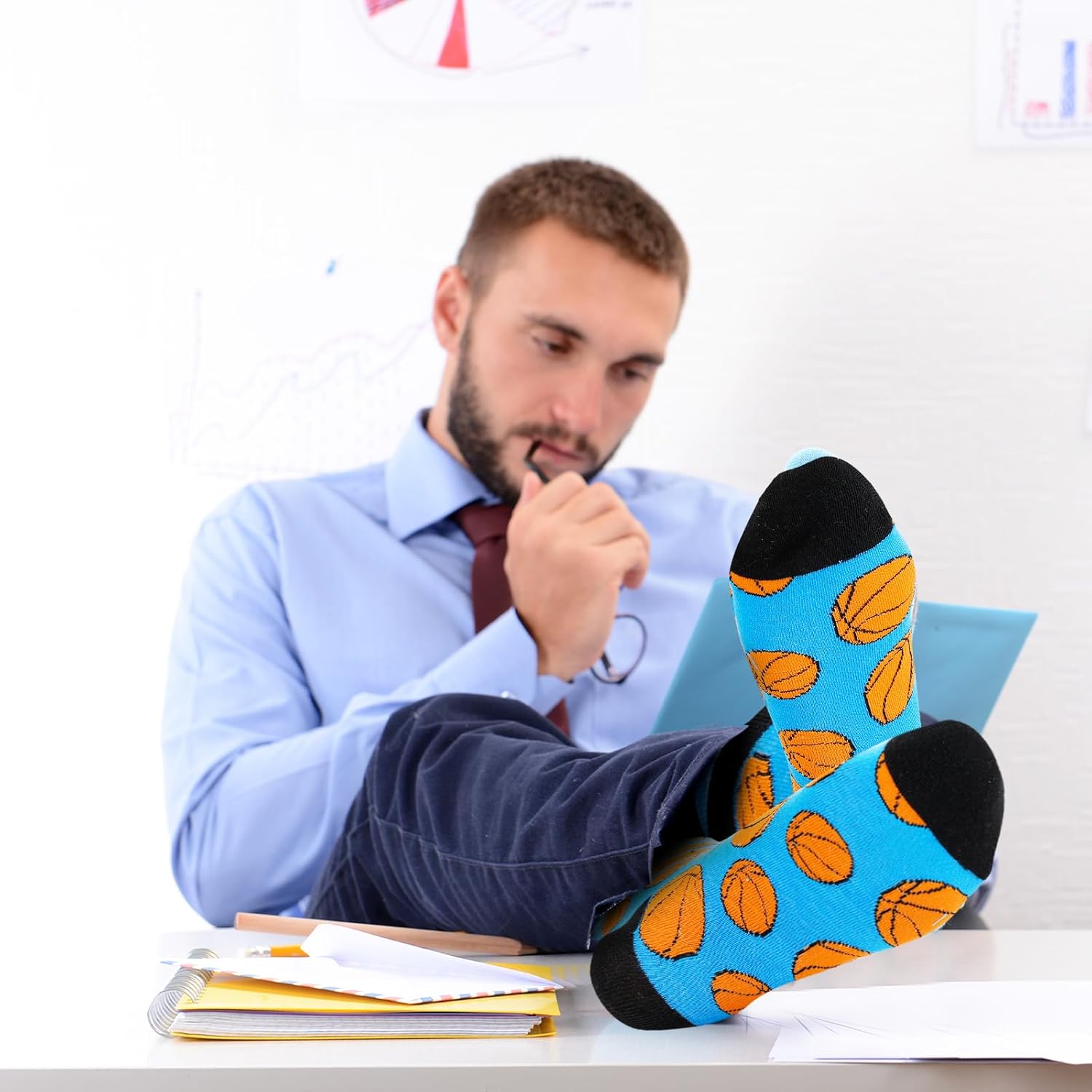 Cozypower 12 Pairs Basketball Volleyball Socks Novelty Casual Funny Stocking Sports Outdoors Socks Gifts for Women Men - Image 6