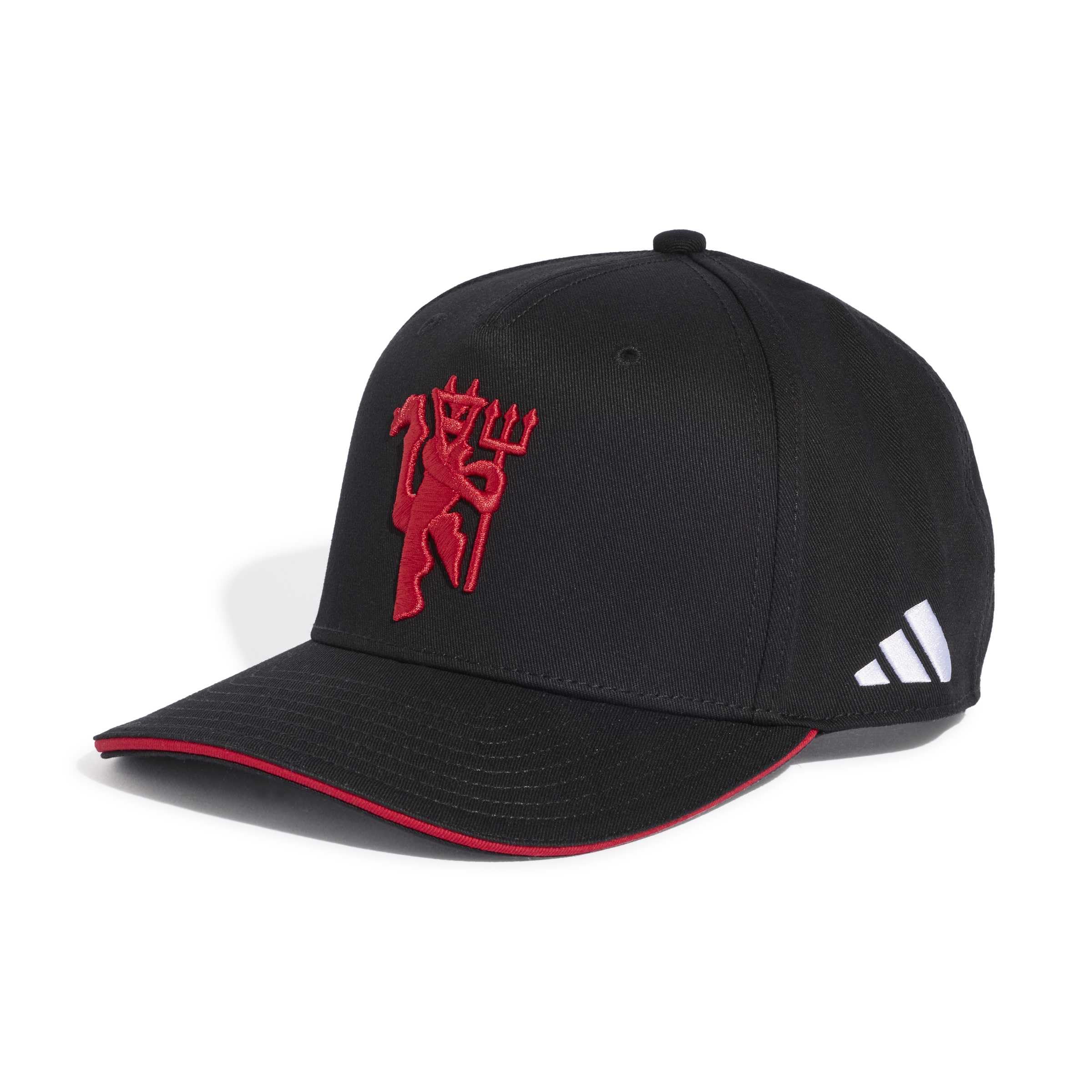 adidas Unisex Manchester United Snapback Hat, Black/MUFC red, L-XL