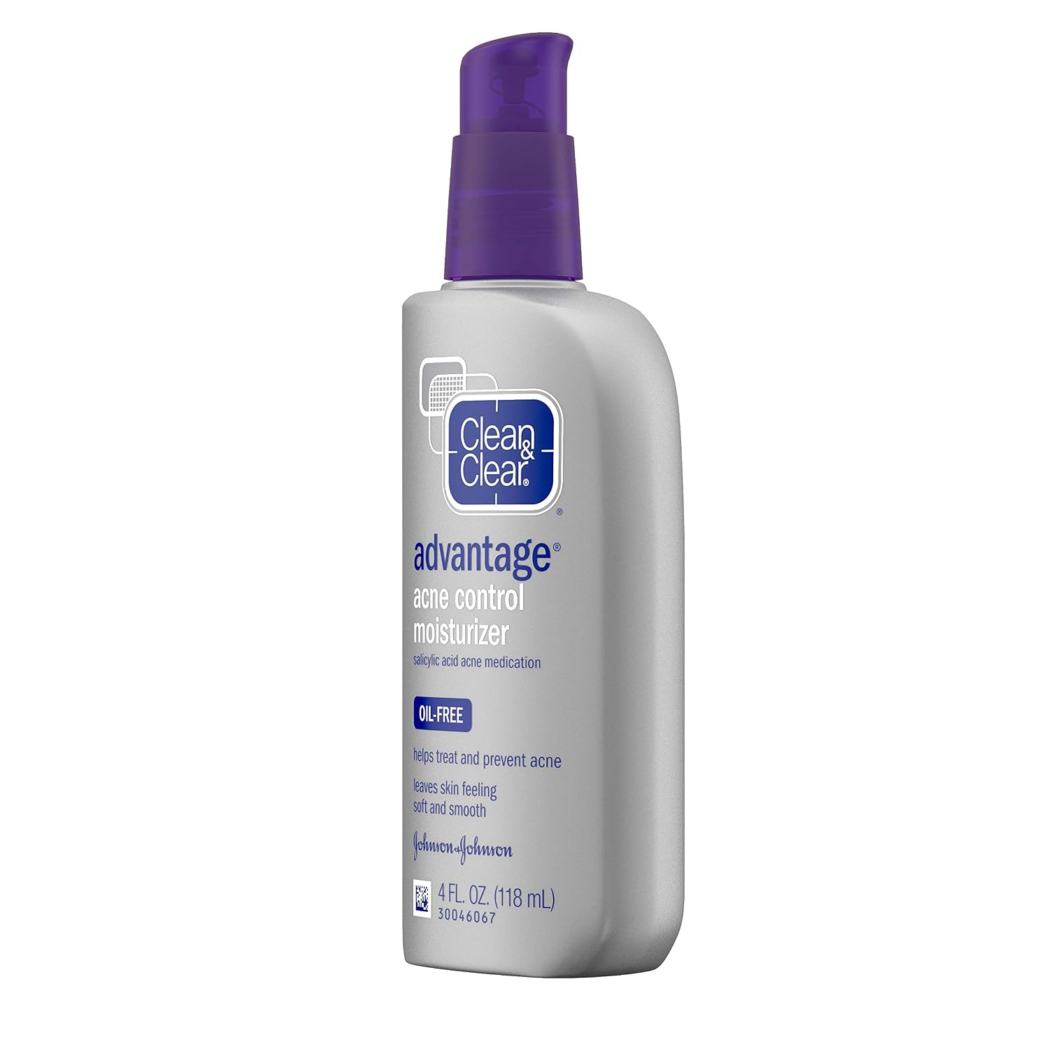 Clean & Clear Advantage Acne Control Face Moisturizer with Salicylic Acid Acne Medication, Non-Greasy Oil-Free Facial Lotion for Acne-Prone Skin, 4 fl. oz