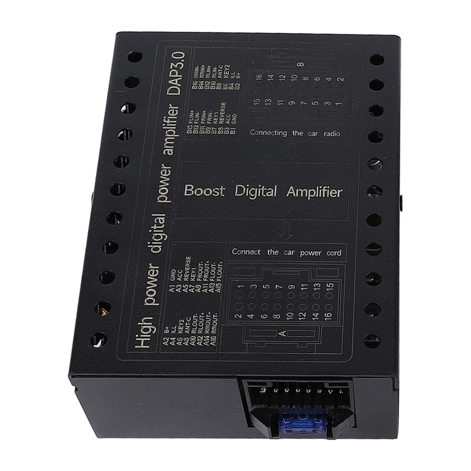 Keenso Amplificador de Procesador de Sonido Digital para Automóvil, Amplificador para Automóvil DC12V, Caja Amplificadora DSP para Automóvil Clase AB Estable de 2/4 Ohmios para Sistemas