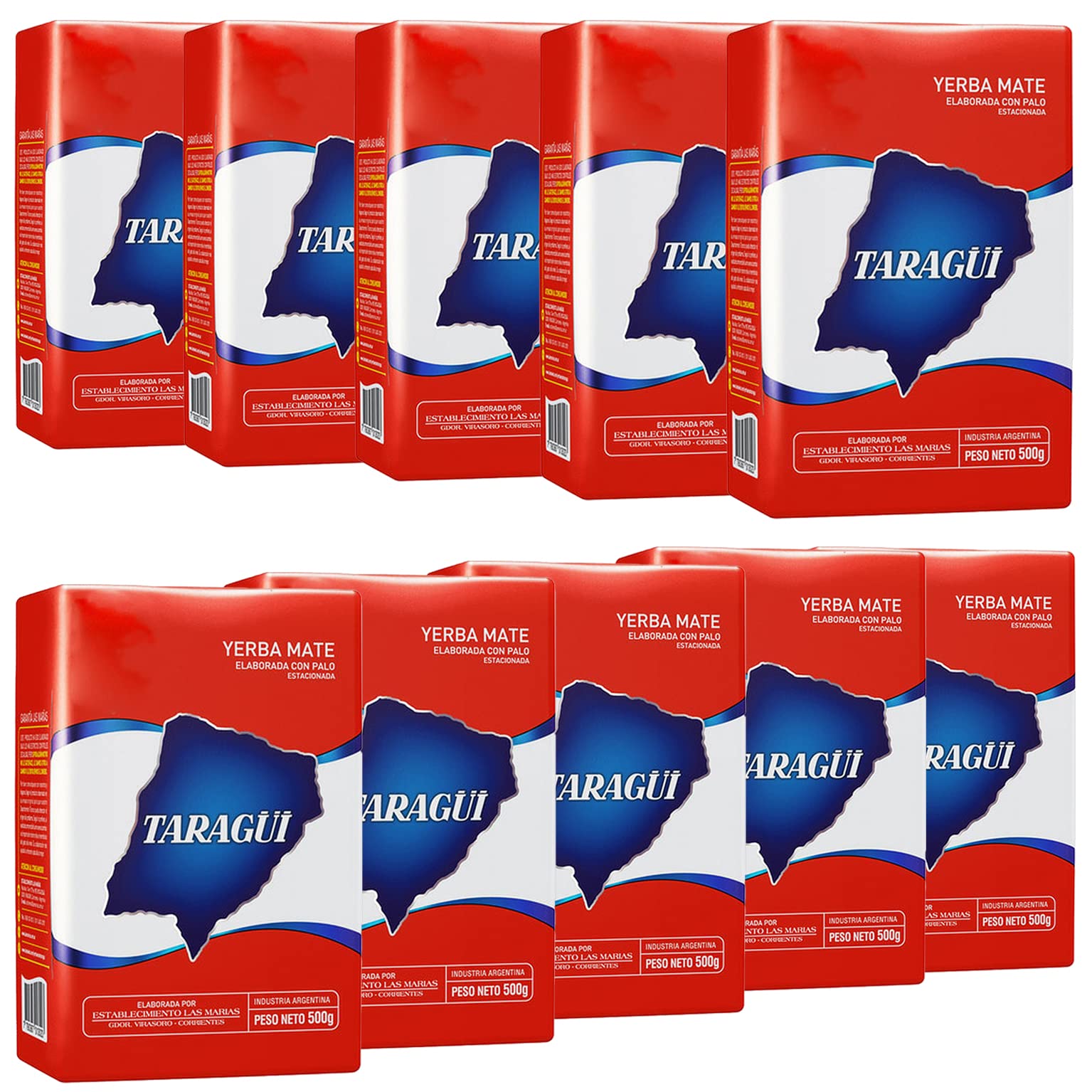 Taragui Yerba Maté Traditionnel 5 kg (10x 500g)- Le temps de vieillissement est de 12 mois - Yerba Maté Argentine