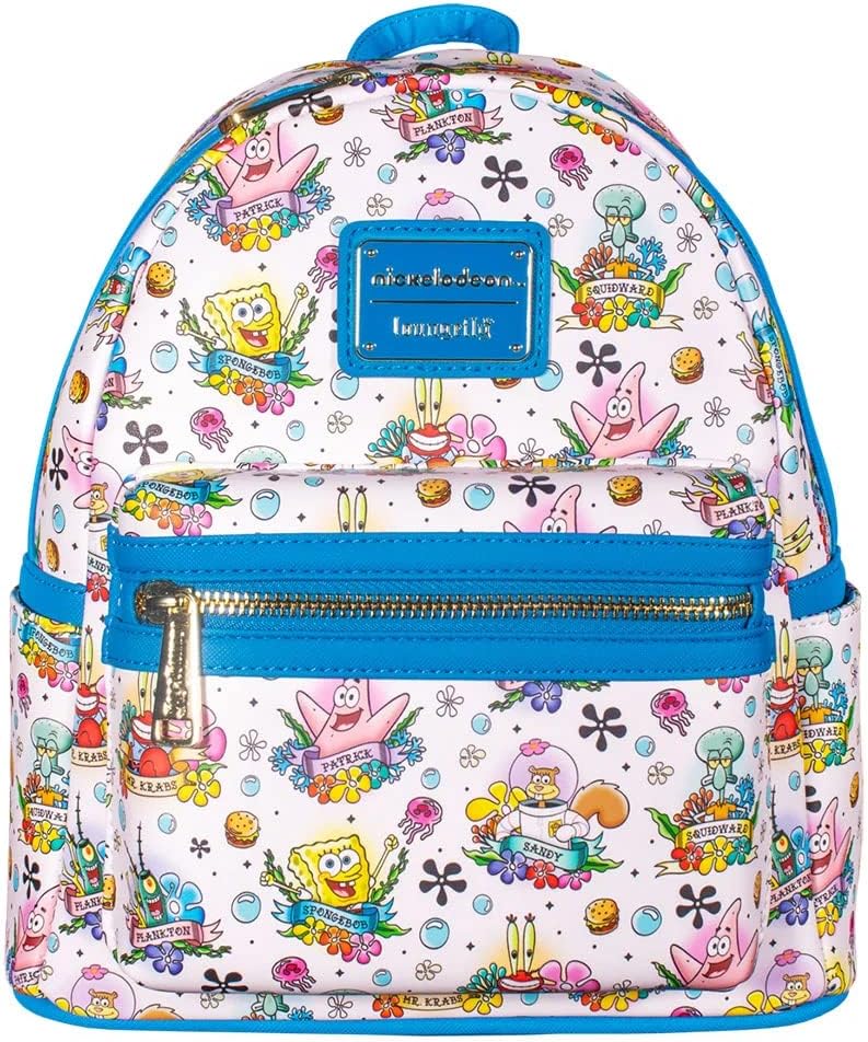 LoungeflySpongebob Tattoo AOP Mini Backpack Loungefly Nickelodeon, Multi, Mini, Mini Backpack
