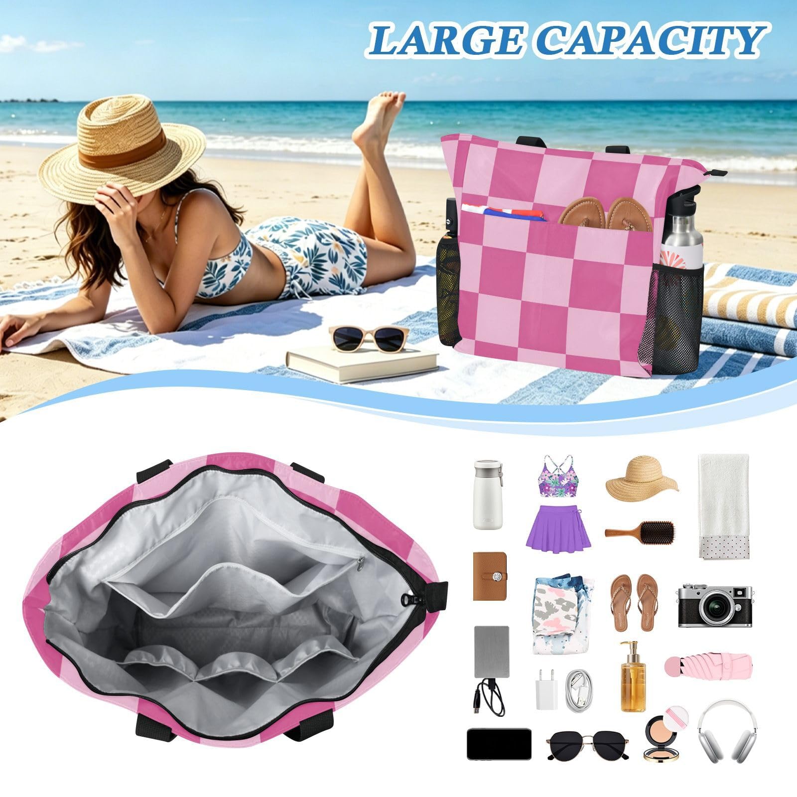 Bolsa de hombro de poliéster ligera con bolsa de almacenamiento separada
