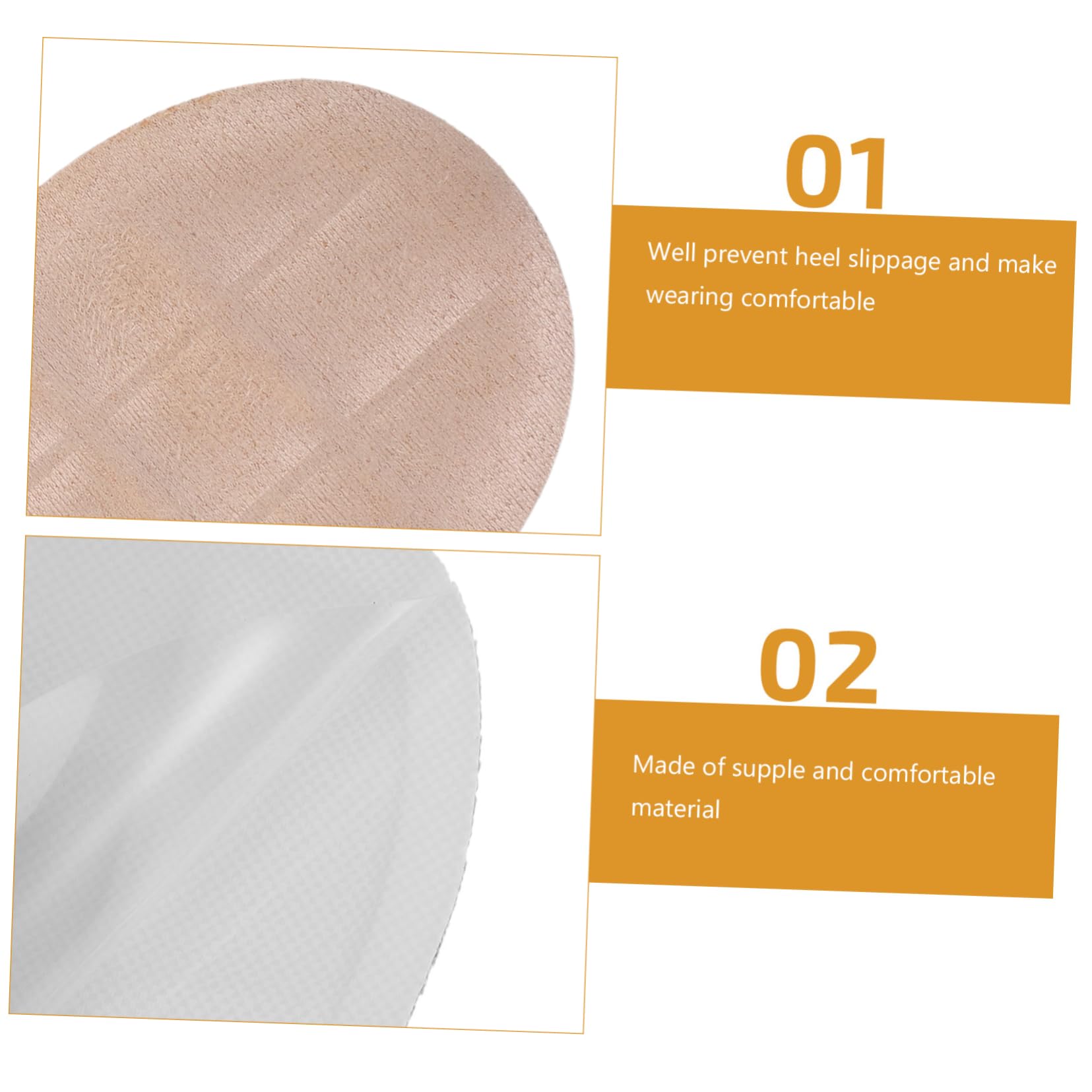 VALICLUD 5 Sätze Massage-einlegesohle Fersenpolster Für Damen Fersengriffe, Innenpolster, Fersenpolster Geschmeidige Gel-fersenpolster Ferseneinlagen Für Damen Gp-fleece Beige 4 Paare * 5