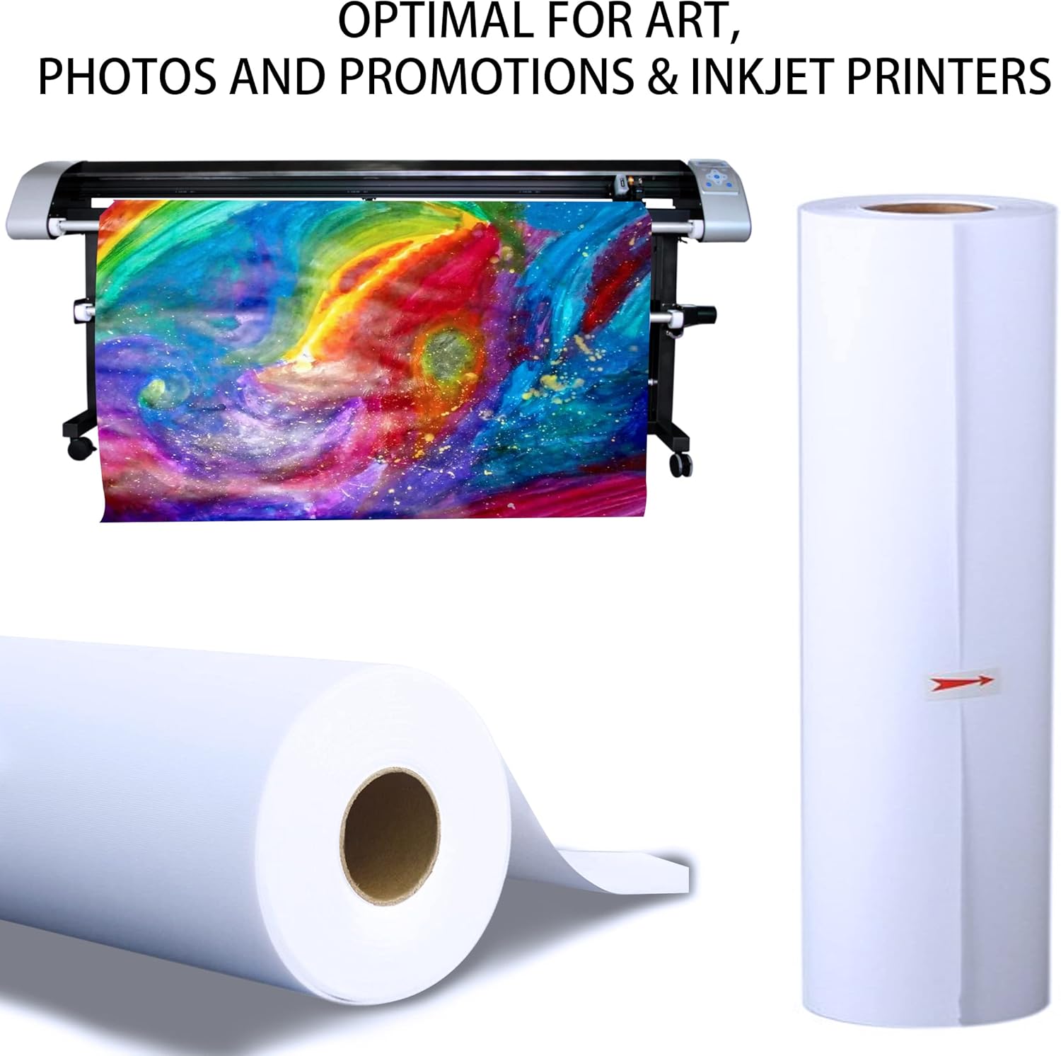 Professional Polyester Canvas Roll Matte Canvas Roll Wide Format Inkjet Printing for Painting Art Photography and Home Decor(24" x100' 200gsm Polyester)