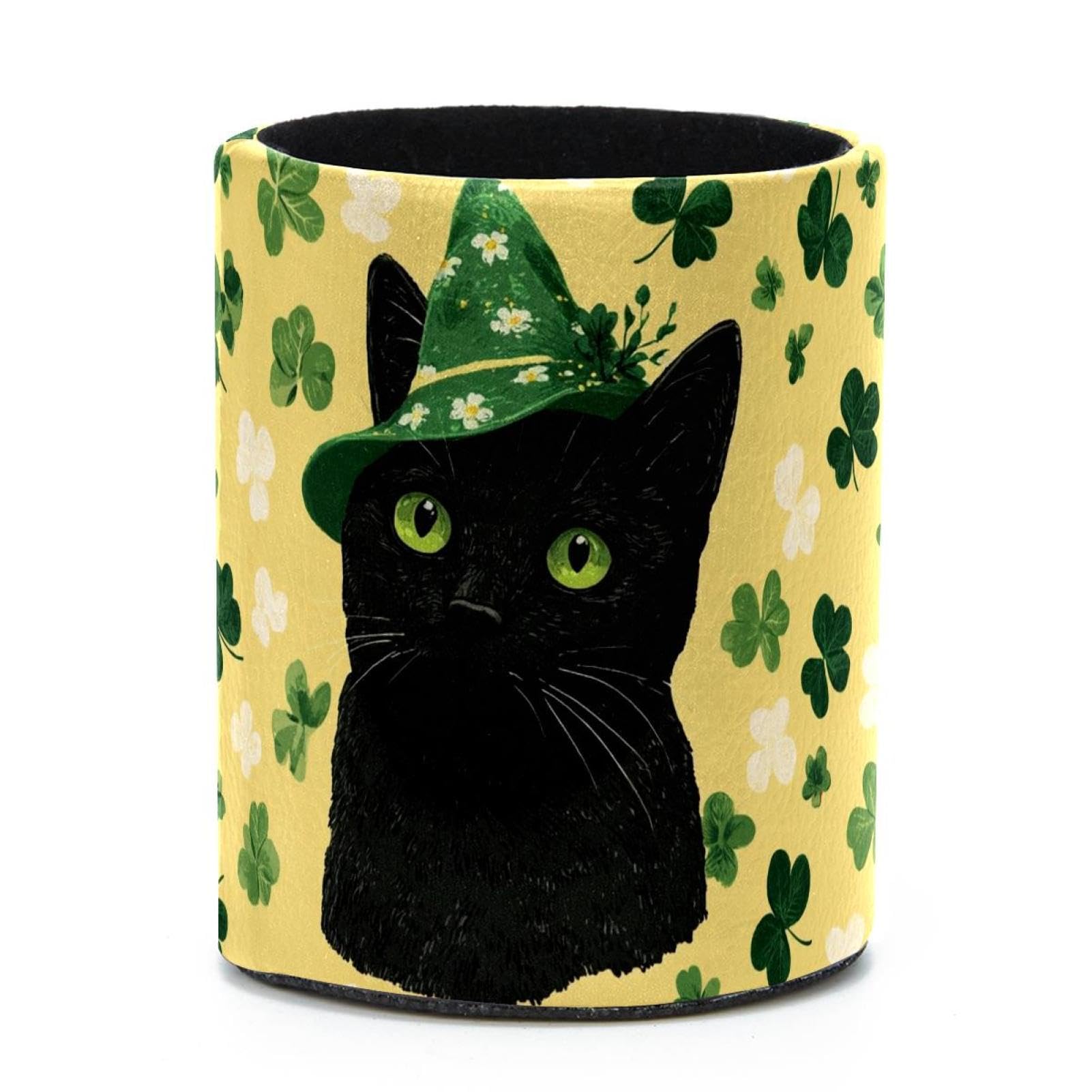 VAPOKF Round Pencil Holders for Desk, St. Patrick's Day Pen Holders Pen Pot Makeup Brushes Storage Desktop Stationery Supplies Organiser for Home Office
