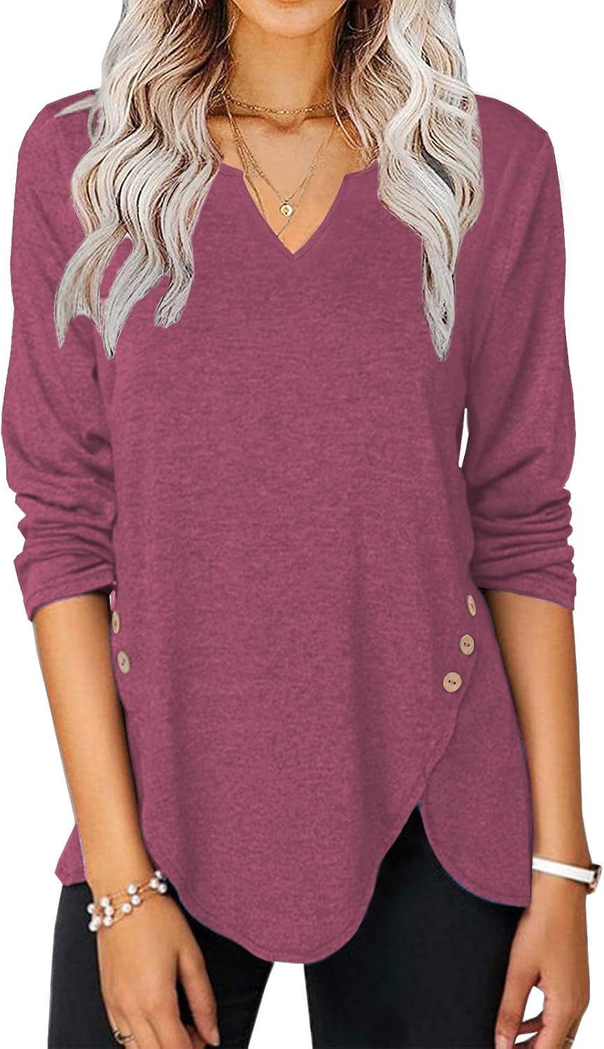 Lylinan Womens Tops Long Sleeve Shirts V Neck Sweatshirt for Women