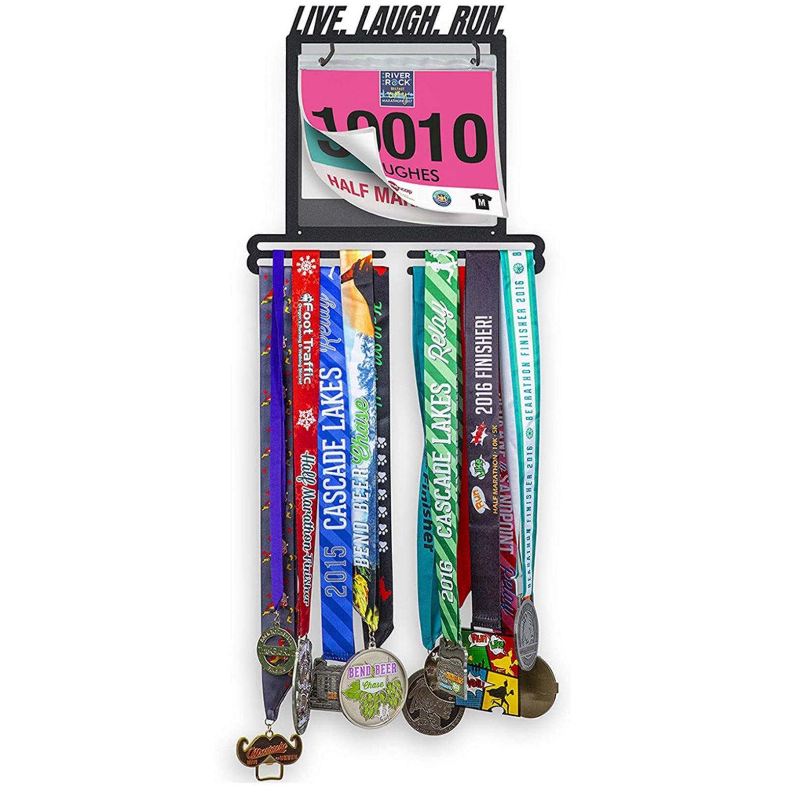 Race Medals Halterung für Medaillen, Premium-Medalen-Display-Rack, Gymnasts-Medalen-Halter, für Sport Race Runner Sturdy Schwarz