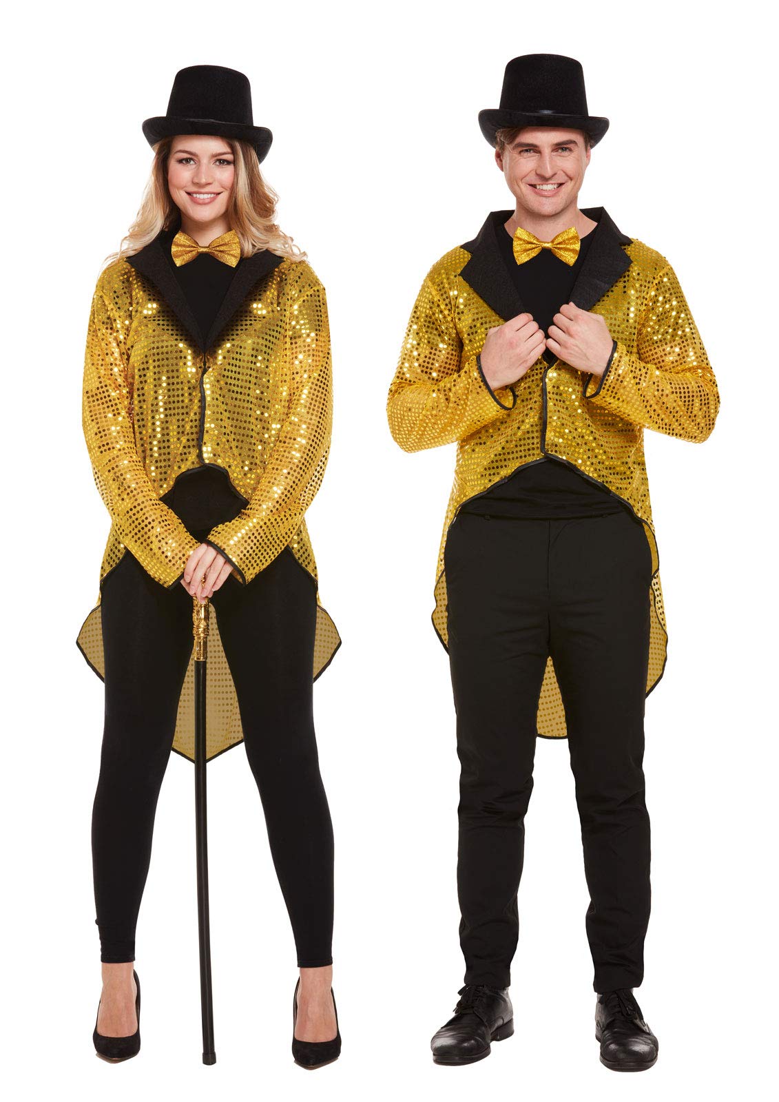 labreeze Unisex Gold Sequin Tailcoat Adults ringmaster circus Showman Costume Jacket