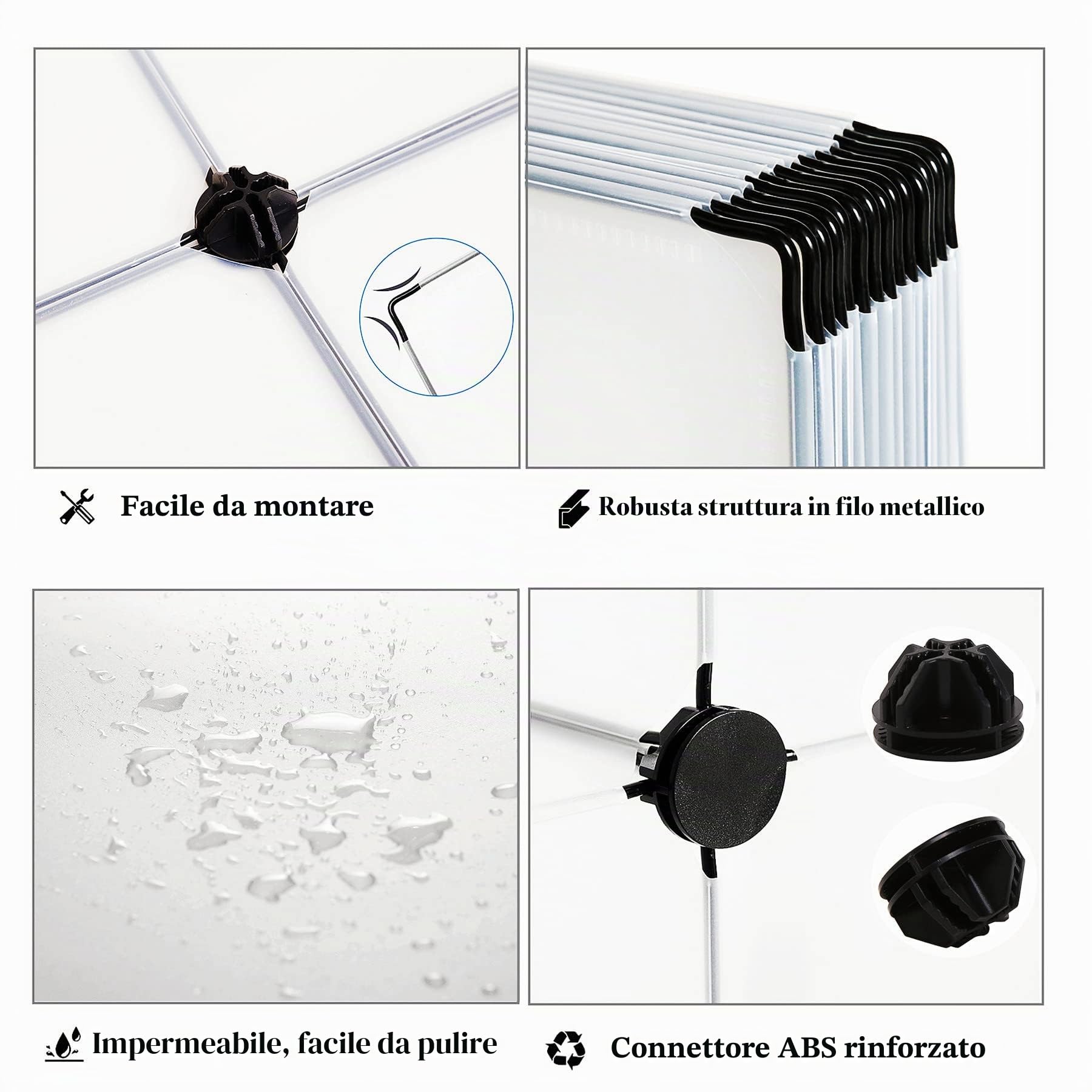 AWTATOS Organizer per armadio, modulare, 6 cubi, in plastica, per fai da te, libreria, vestiti, per casa, camera da letto, soggiorno, ufficio, bianco trasparente