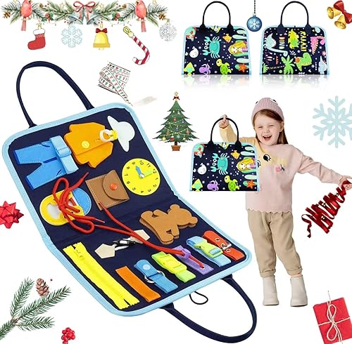 Miniatura 1 de Paquete de 3 juguetes sensoriales de Navidad para niños pequeños juego de regalo para niñas de 1 2 3 4 años tablero ocupado juguetes Montessori