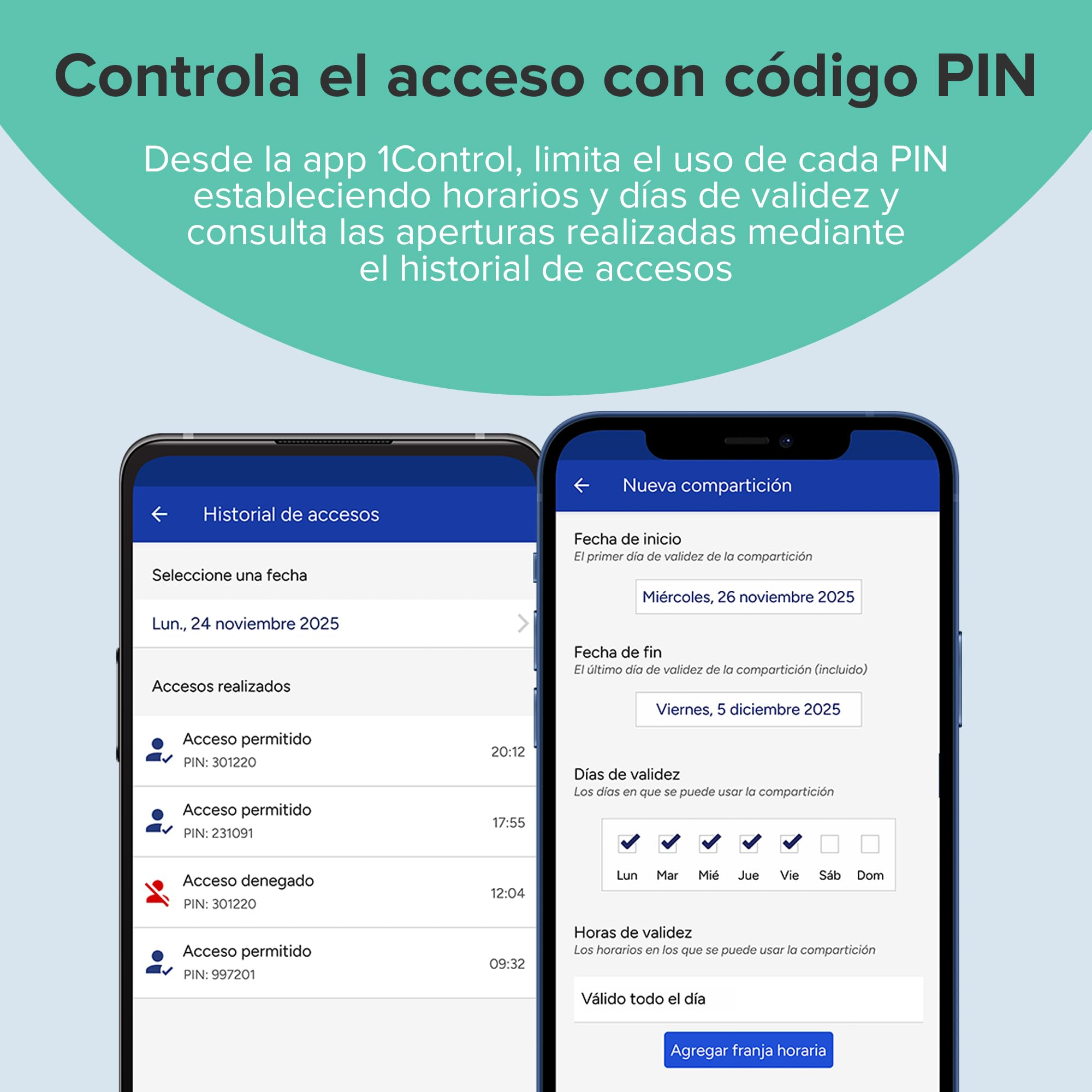 1Control Teclado inteligente inalámbrico para abrir con código PIN para puertas de garaje y basculantes controladas por mando a distancia, inalámbrico y Bluetooth, 2 puertas y 4 pines, fabricado en