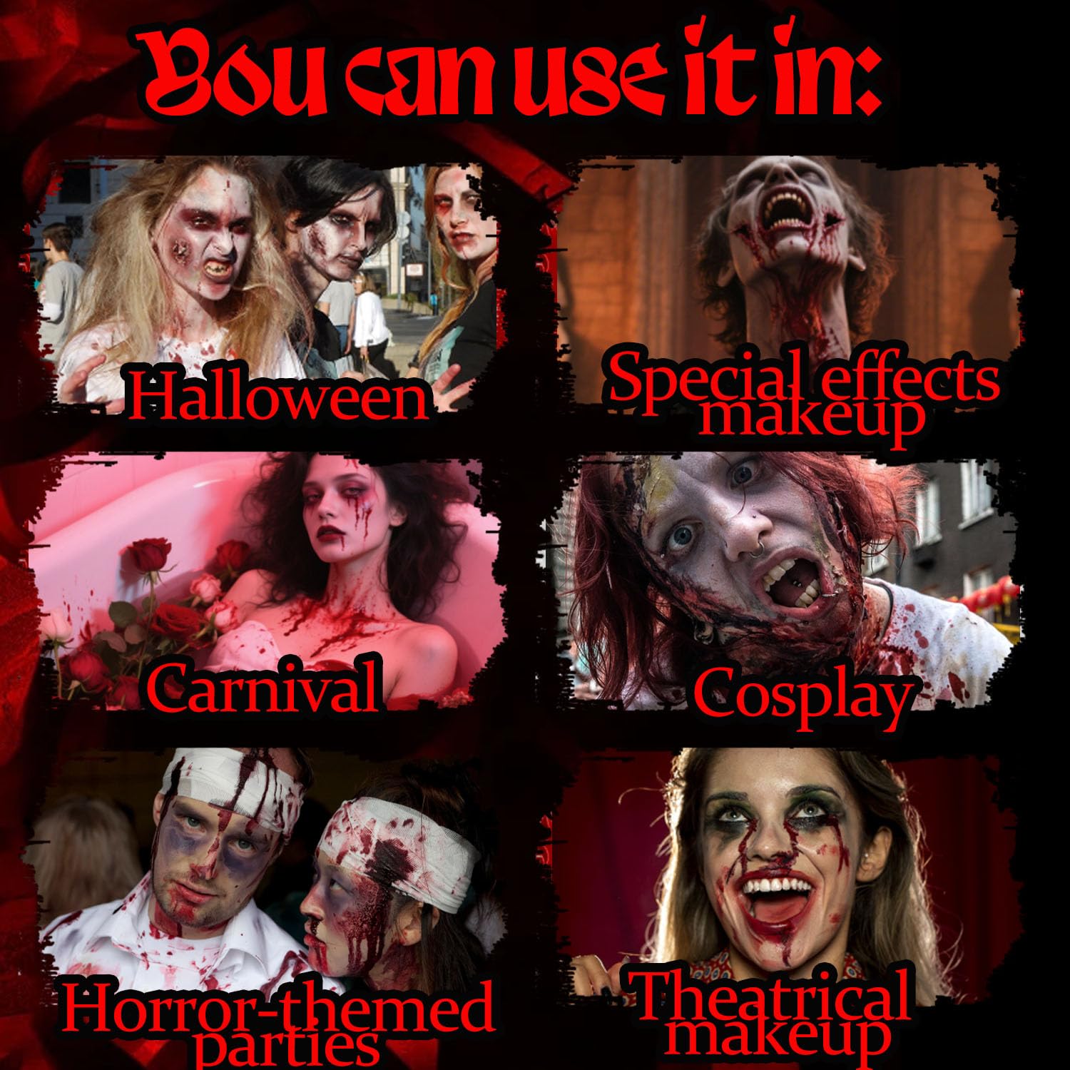 Sangue Finto Halloween Lavabile - Trucco Halloween Fake