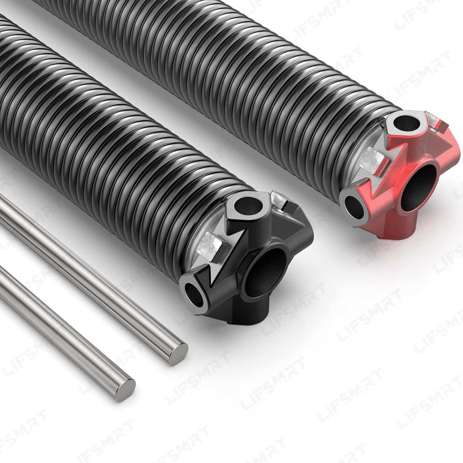 Pair of 2" Garage Door Torsion Springs Replacement Set with Winding Bars, Upgrade Precision Aluminum Stationary&Winding Cones,for Family Replacement and Installation,MIN 18,000 Cycles(0.262x2''x34'') 0.262''×2''×34''