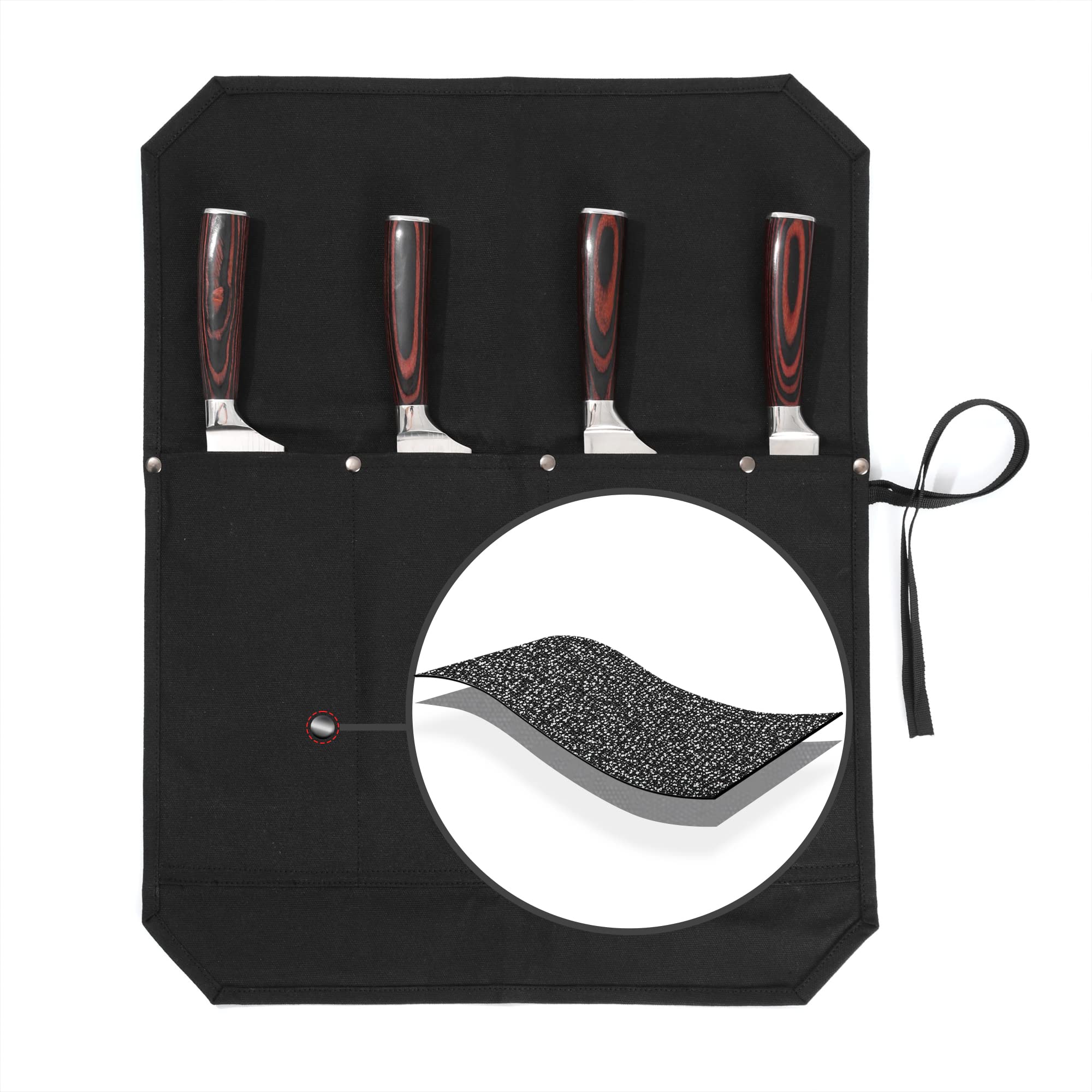Sac à couteaux de chef anti-coupure en toile noire robuste