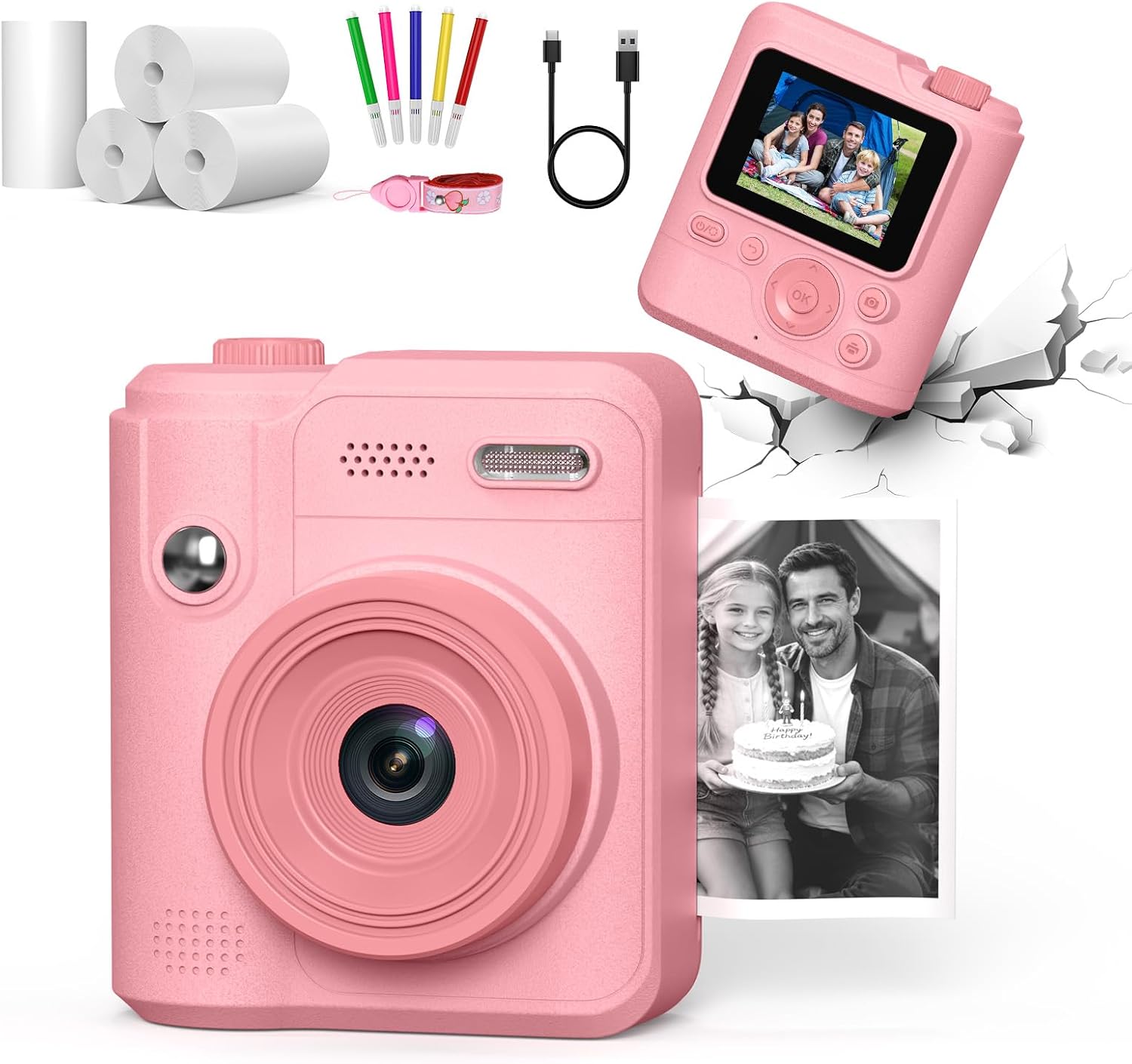 Gofunly Kids Camera Instant Print: Birthday Gifts for Age 4-10 Girls Boys