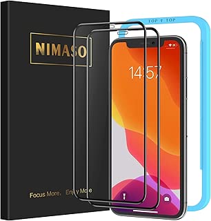 【ガイド枠付き】 【2枚セット】 Nimaso iPhone 11 / iPhone XR 用 全面保護フィルム 強化ガラス 【フルカバー】保護フィルム （ 6.1 インチ iPhone11 / iPhoneXR 用 フィルム ）