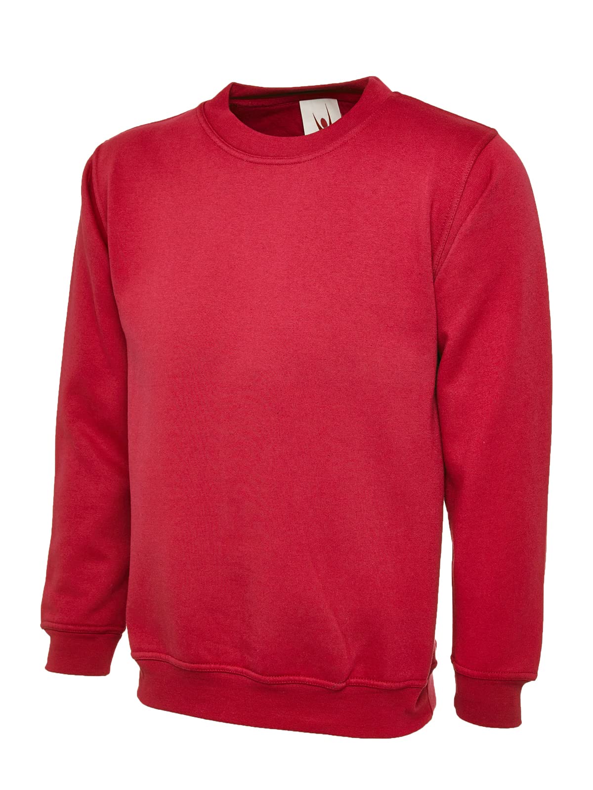 Mad Ink Men's Red Plain Classic Crewneck Sweatshirt Jumper Top (4Xl, )
