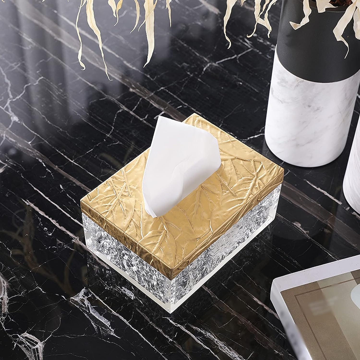 Porta Fazzoletti Cubo In Resina – Copri Scatola Quadrato Minimalista Per Bagno, Camera Da Letto, Ufficio, Arredo Moderno - 4